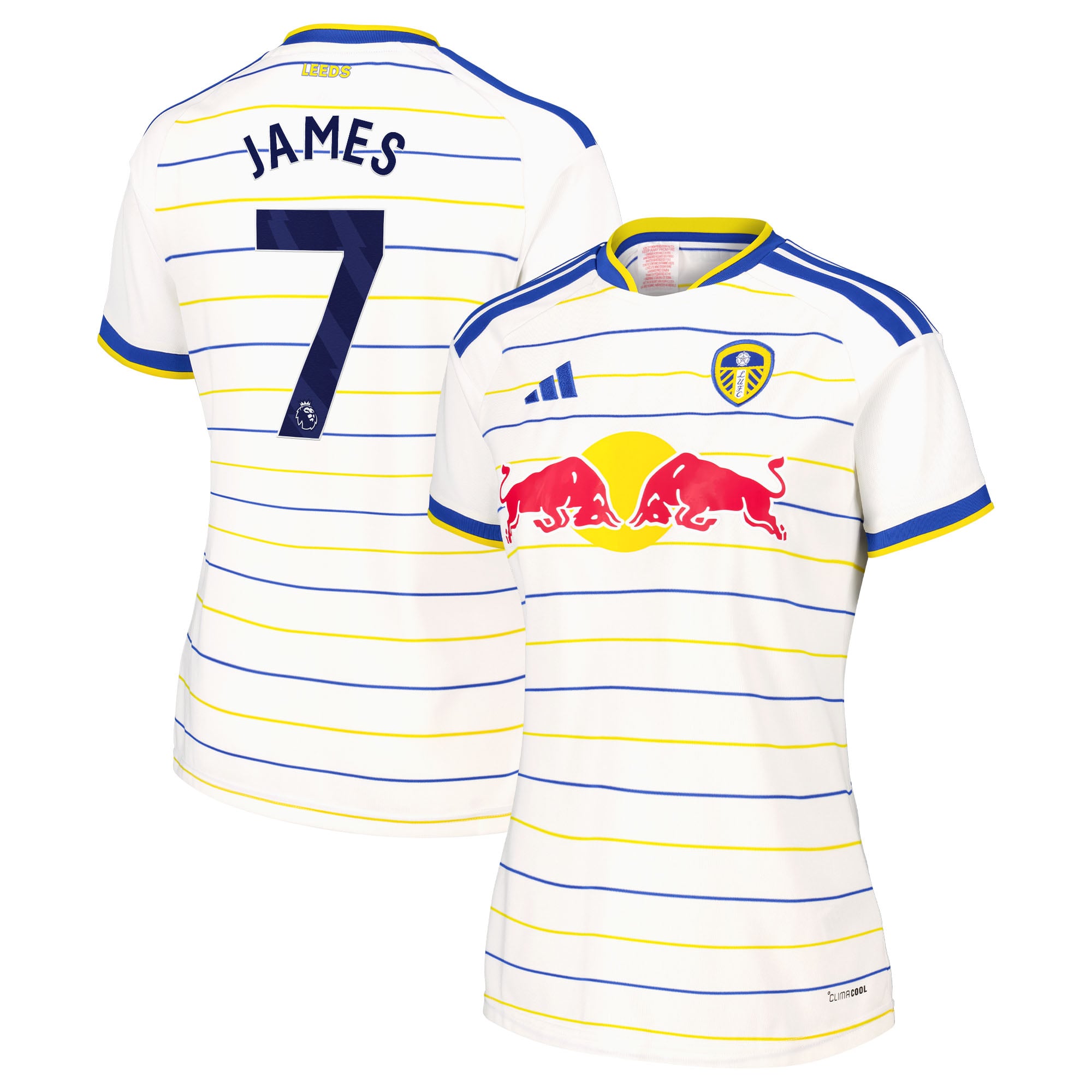 Leeds United adidas Home Shirt 2026-27 - Womens with James 7 printing, , rebel_hi-res