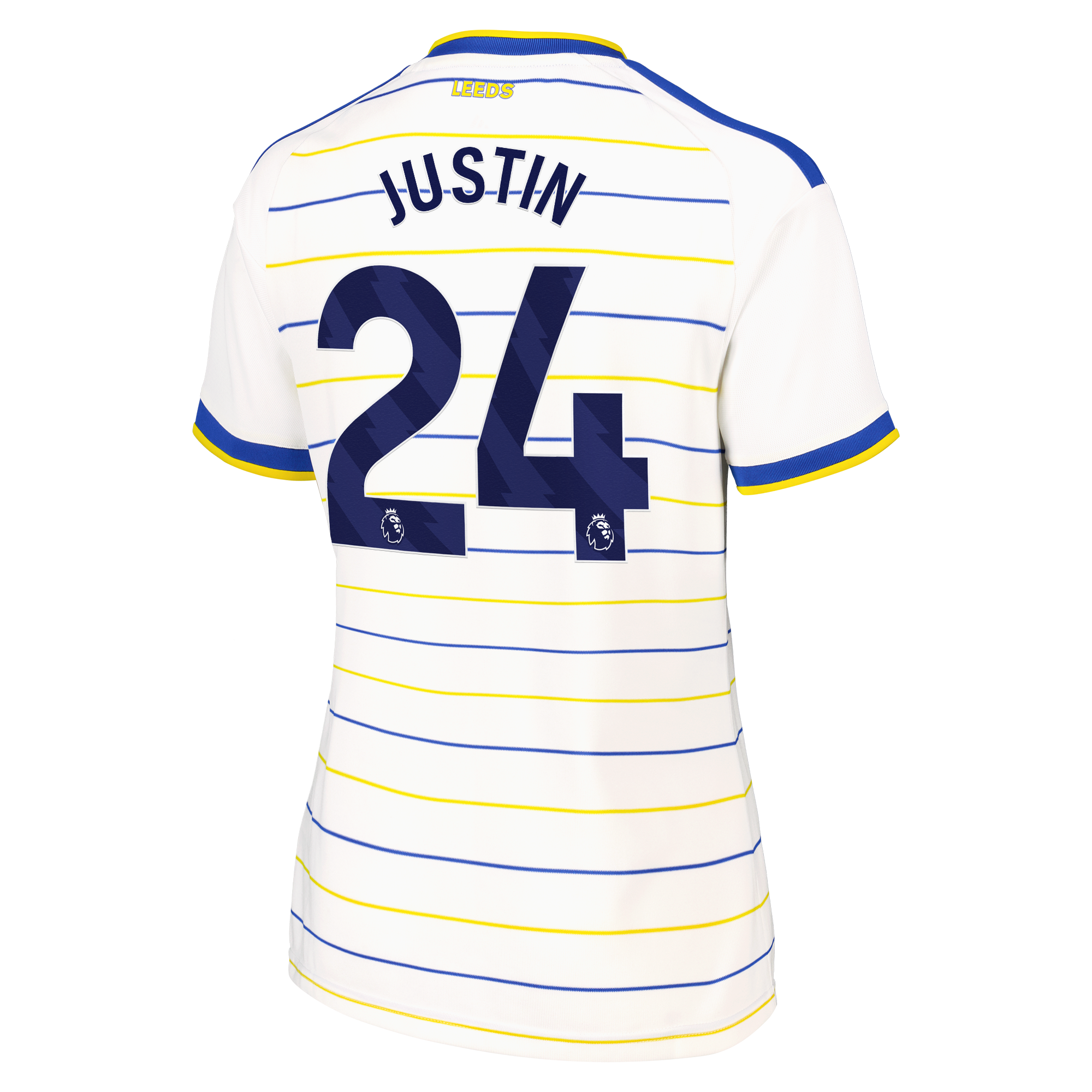 Leeds United adidas Home Shirt 2026-27 - Womens with Justin 24 printing, , rebel_hi-res
