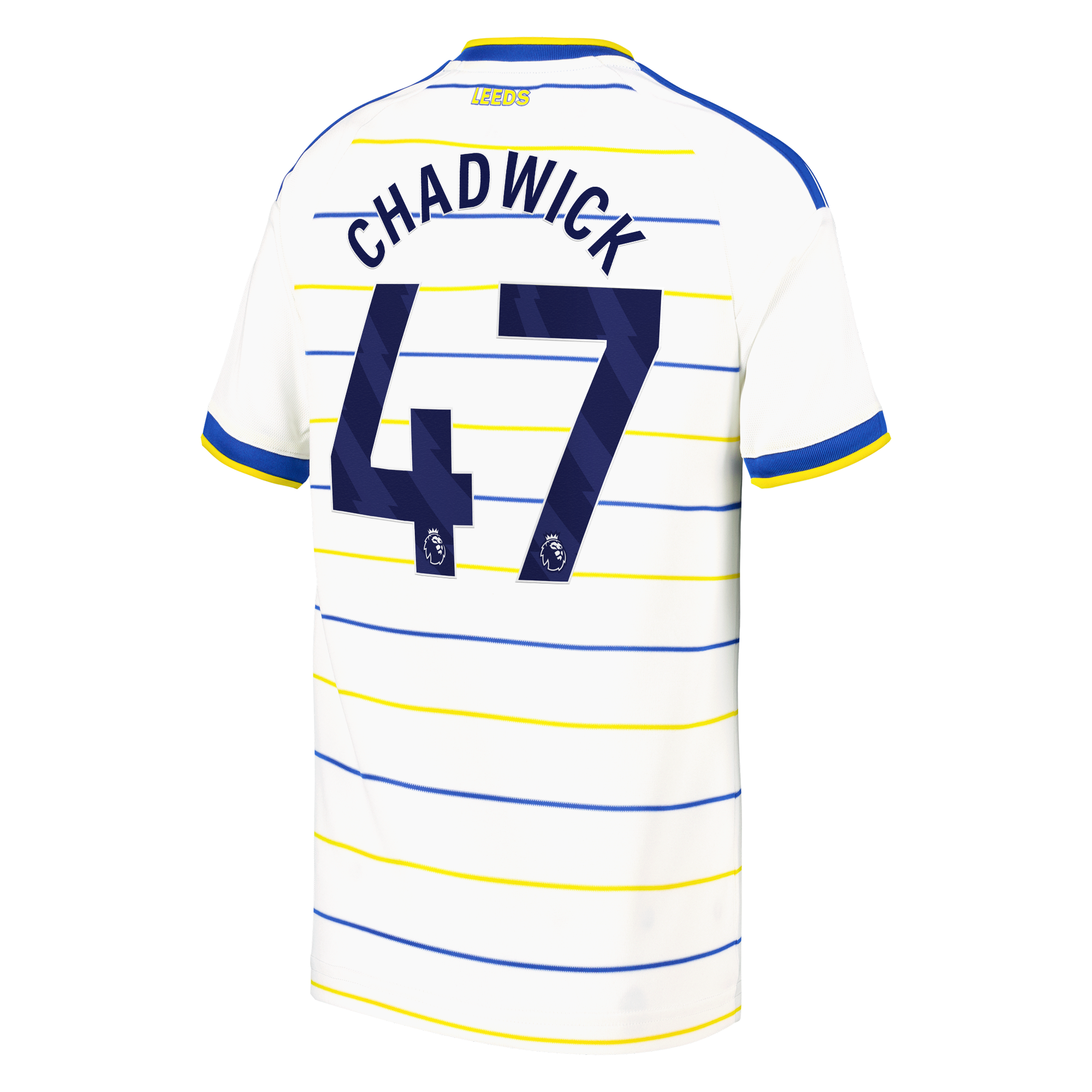 Leeds United adidas Home Shirt 2026-27 - Kids with Chadwick 47 printing, , rebel_hi-res