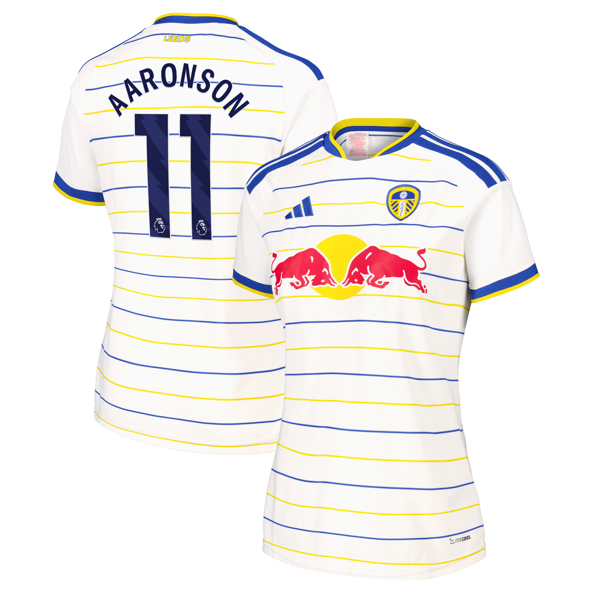 Leeds United adidas Home Shirt 2026-27 - Womens with Aaronson 11 printing, , rebel_hi-res
