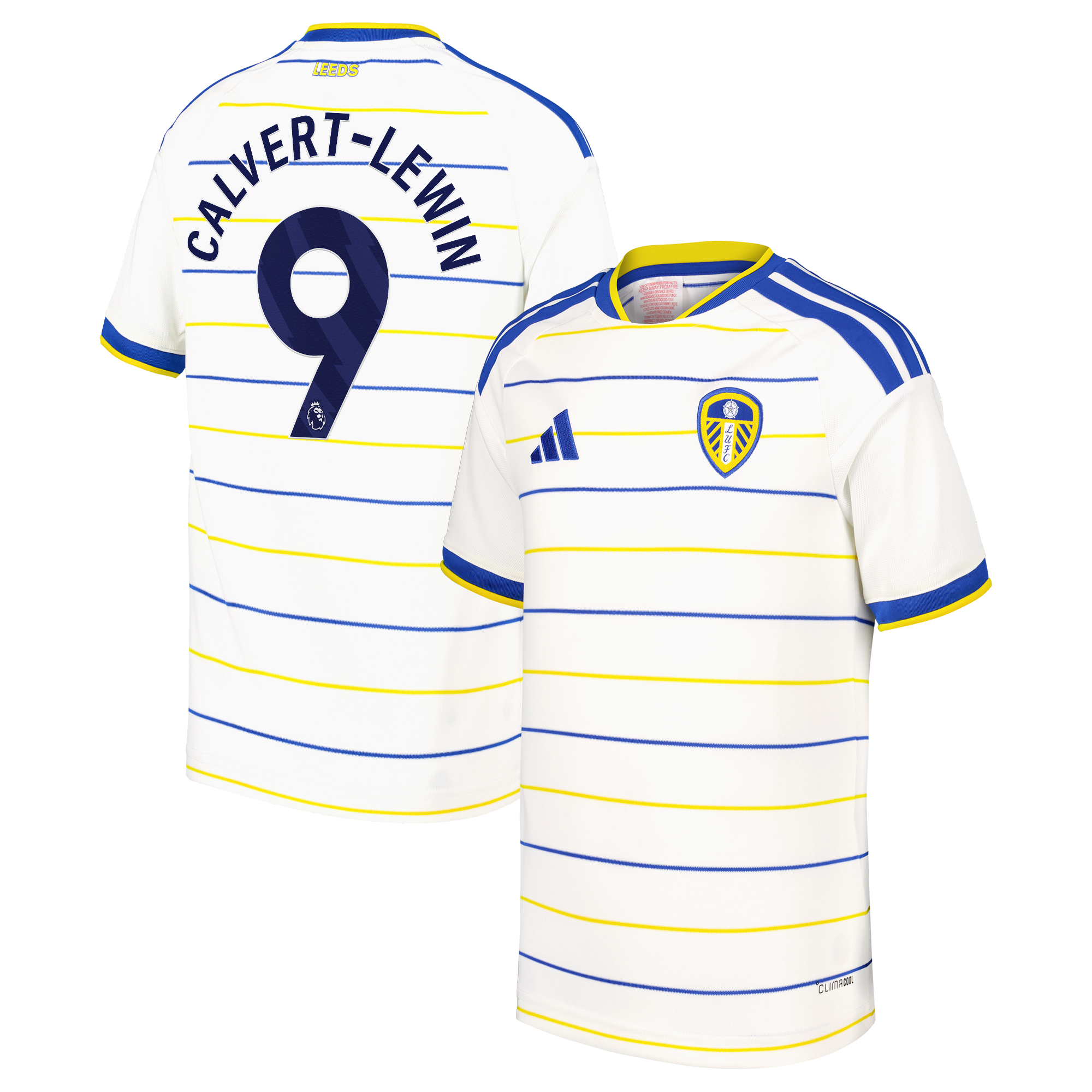 Leeds United adidas Home Shirt 2026-27 - Kids with Calvert-Lewin 9 printing, , rebel_hi-res