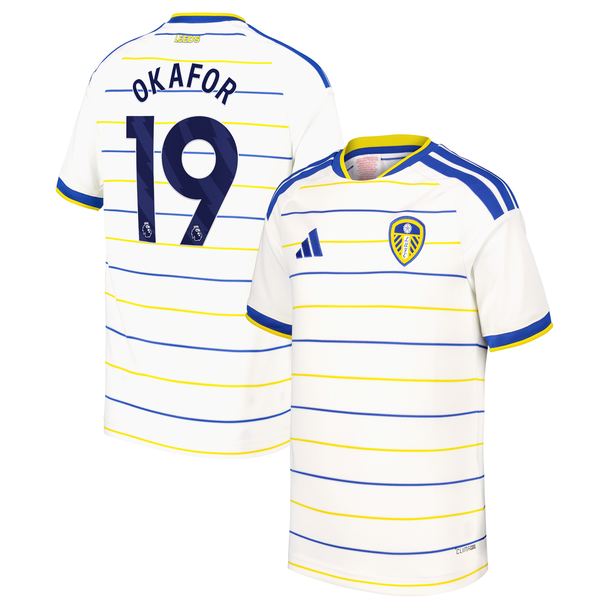 Leeds United adidas Home Shirt 2026-27 - Kids with Okafor 19 printing, , rebel_hi-res