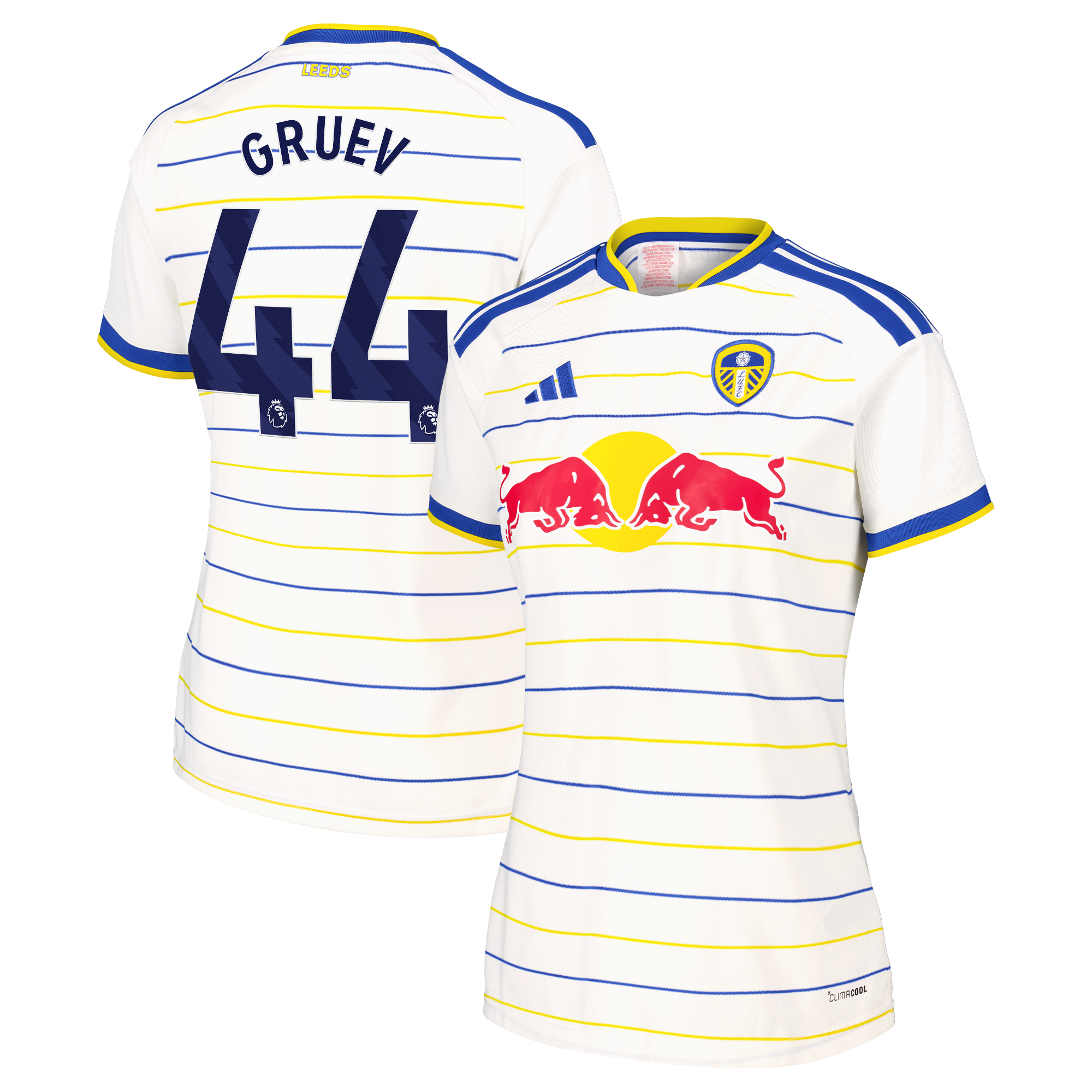 Leeds United adidas Home Shirt 2026-27 - Womens with Gruev 44 printing, , rebel_hi-res