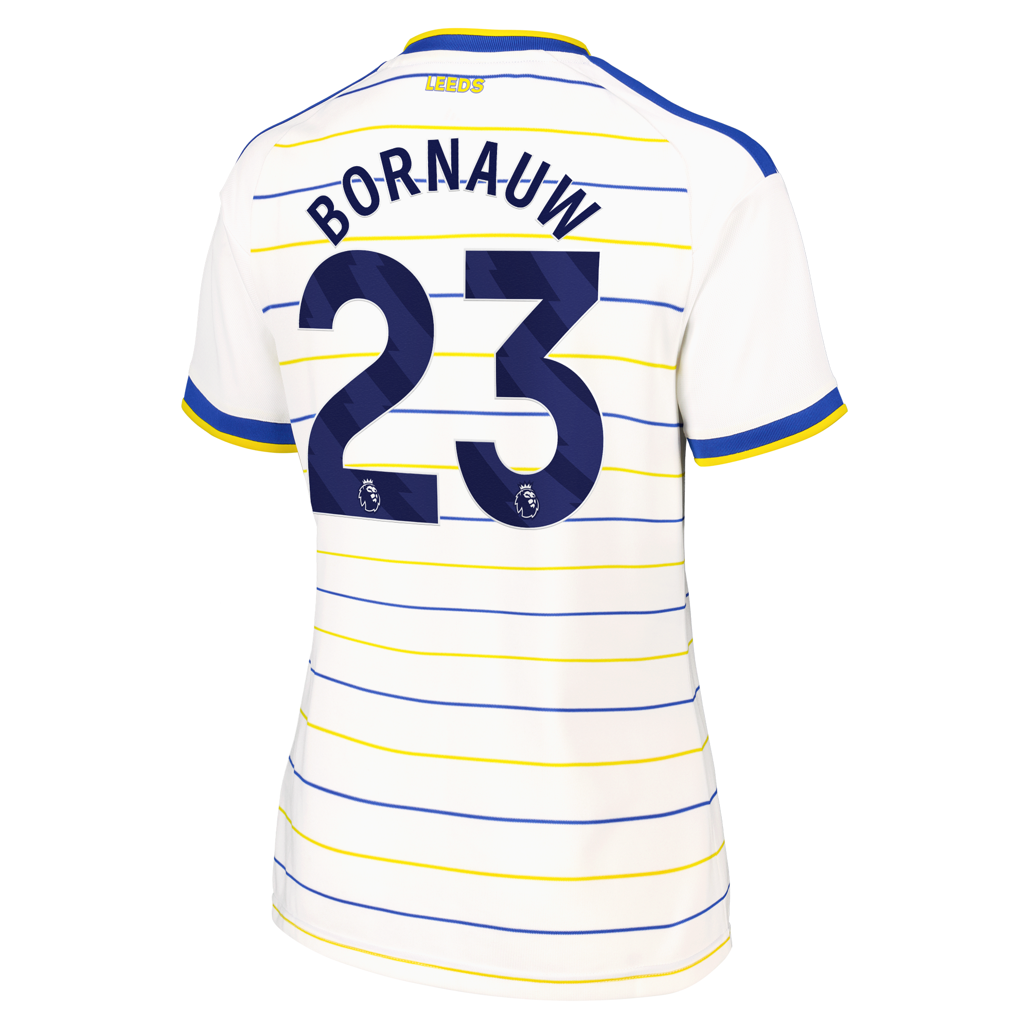 Leeds United adidas Home Shirt 2026-27 - Womens with Bornauw 23 printing, , rebel_hi-res