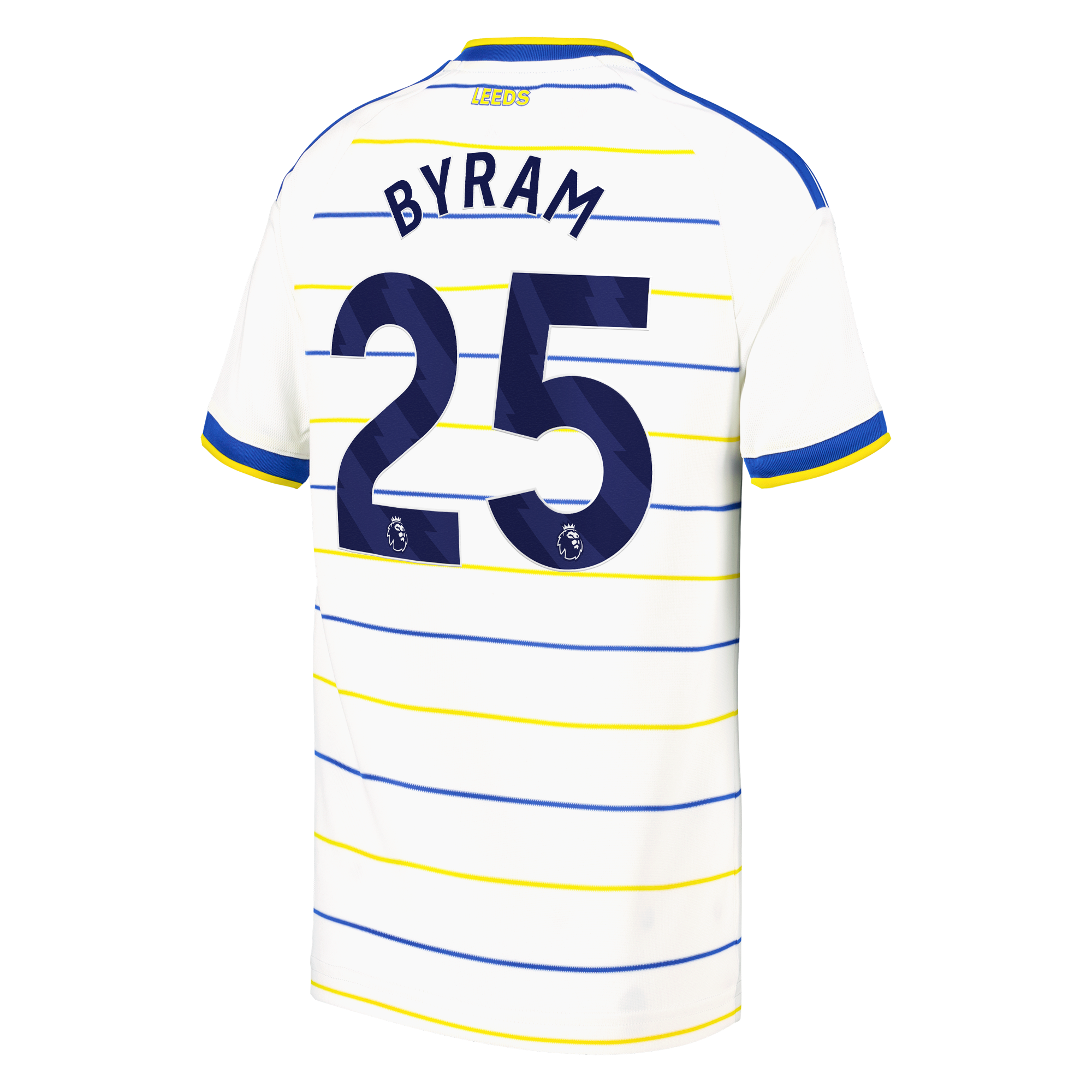 Leeds United adidas Home Shirt 2026-27 - Kids with Byram 25 printing, , rebel_hi-res
