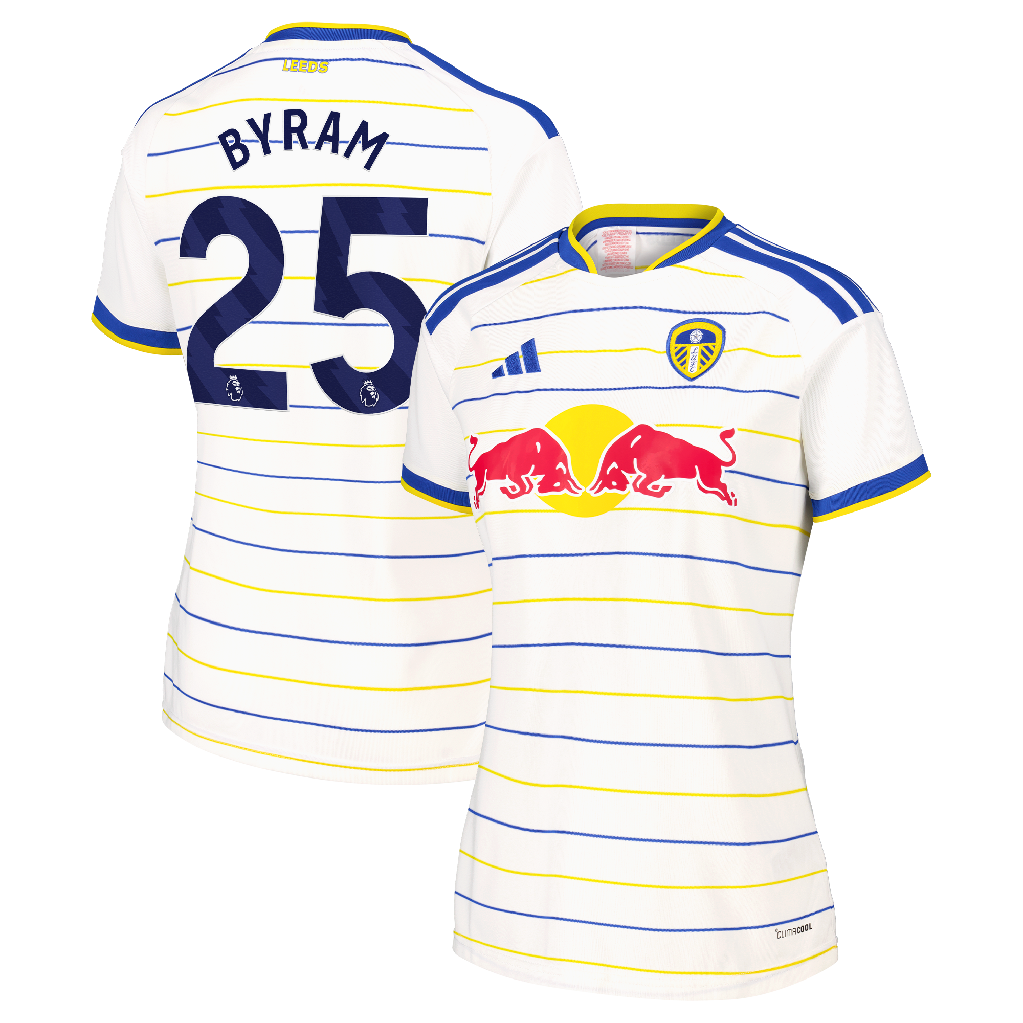 Leeds United adidas Home Shirt 2026-27 - Womens with Byram 25 printing, , rebel_hi-res