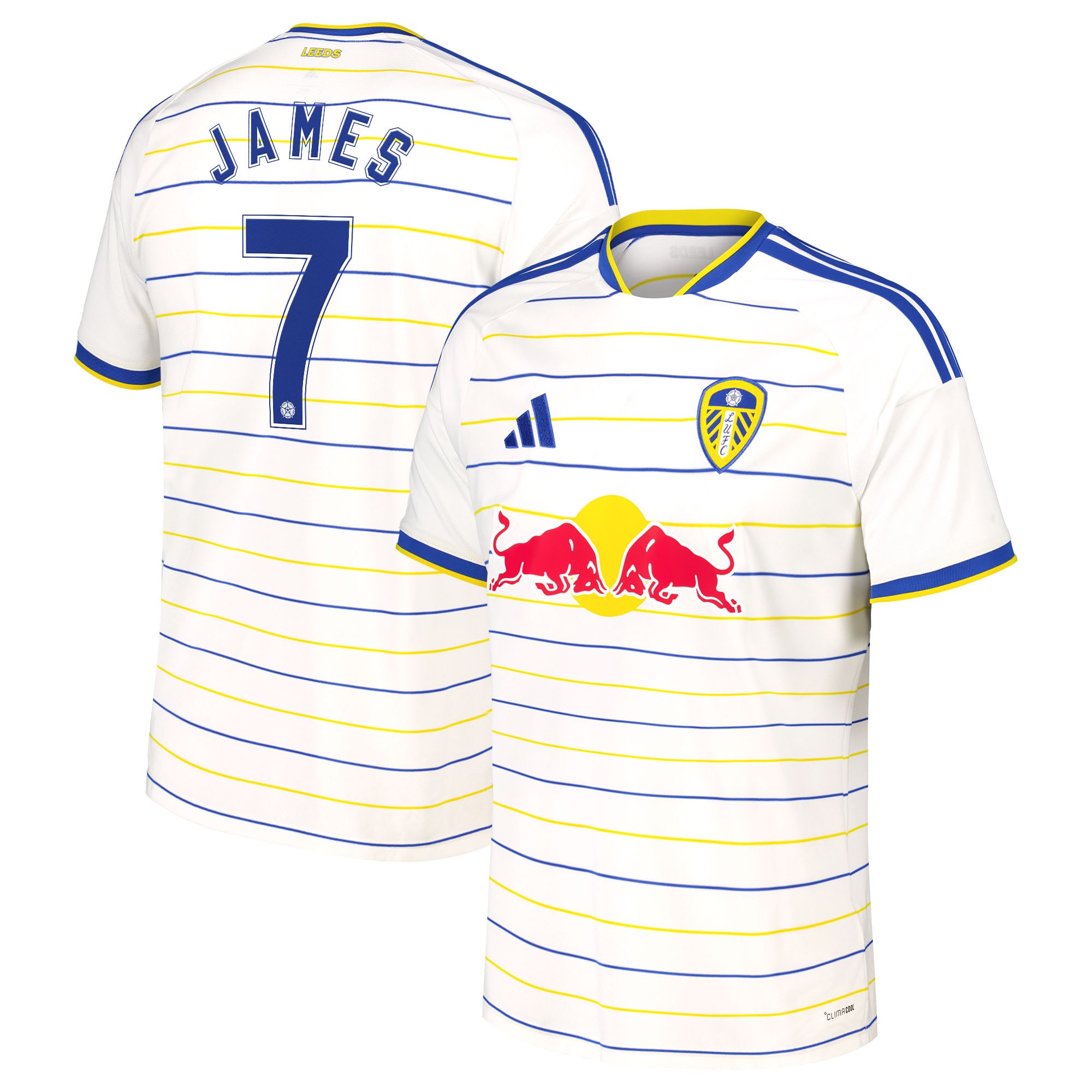 Leeds United adidas Home Shirt 2026-27 with James 7 Cup printing, , rebel_hi-res