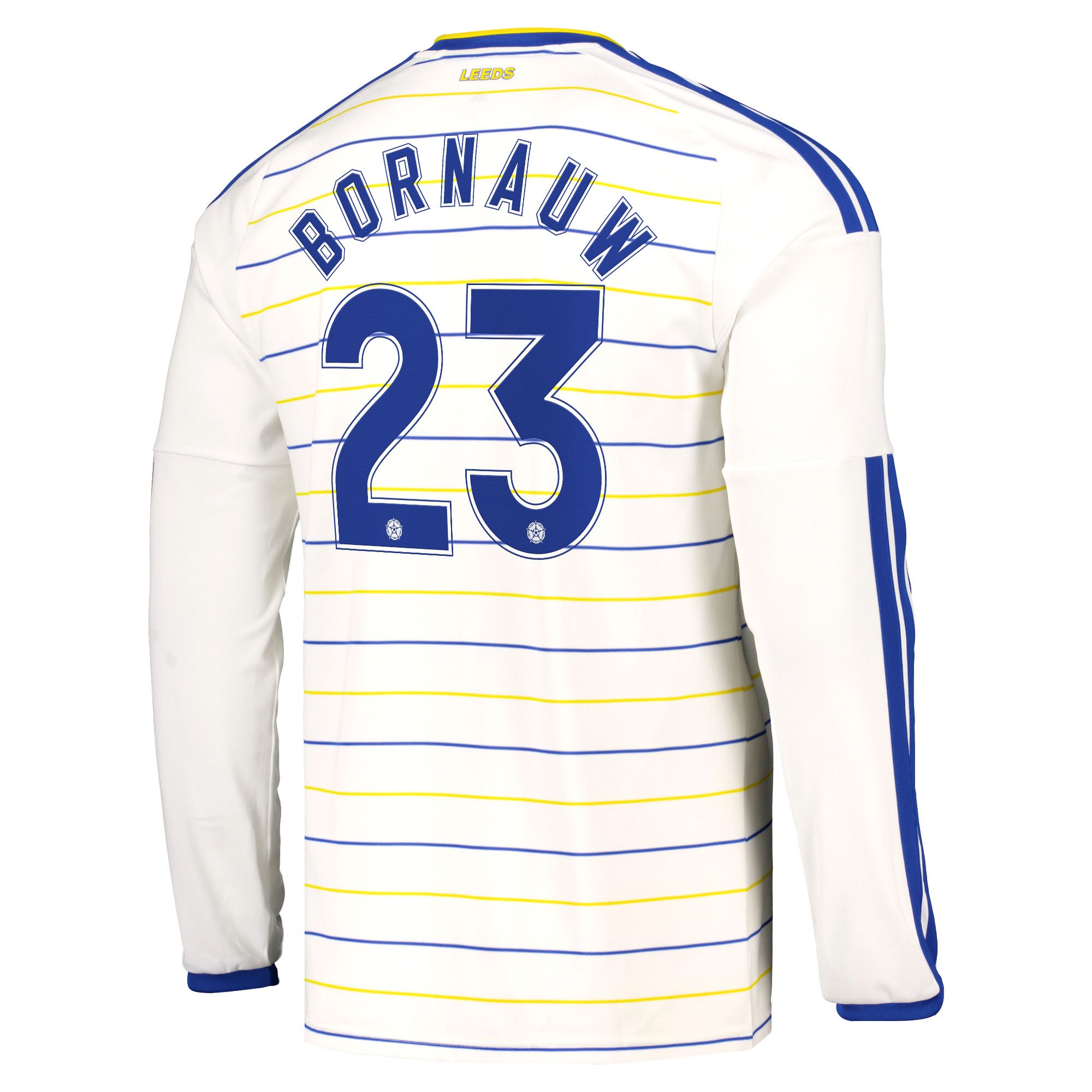 Leeds United adidas Home Shirt 2026-27 - Long Sleeve with Bornauw 23 Cup printing, , rebel_hi-res