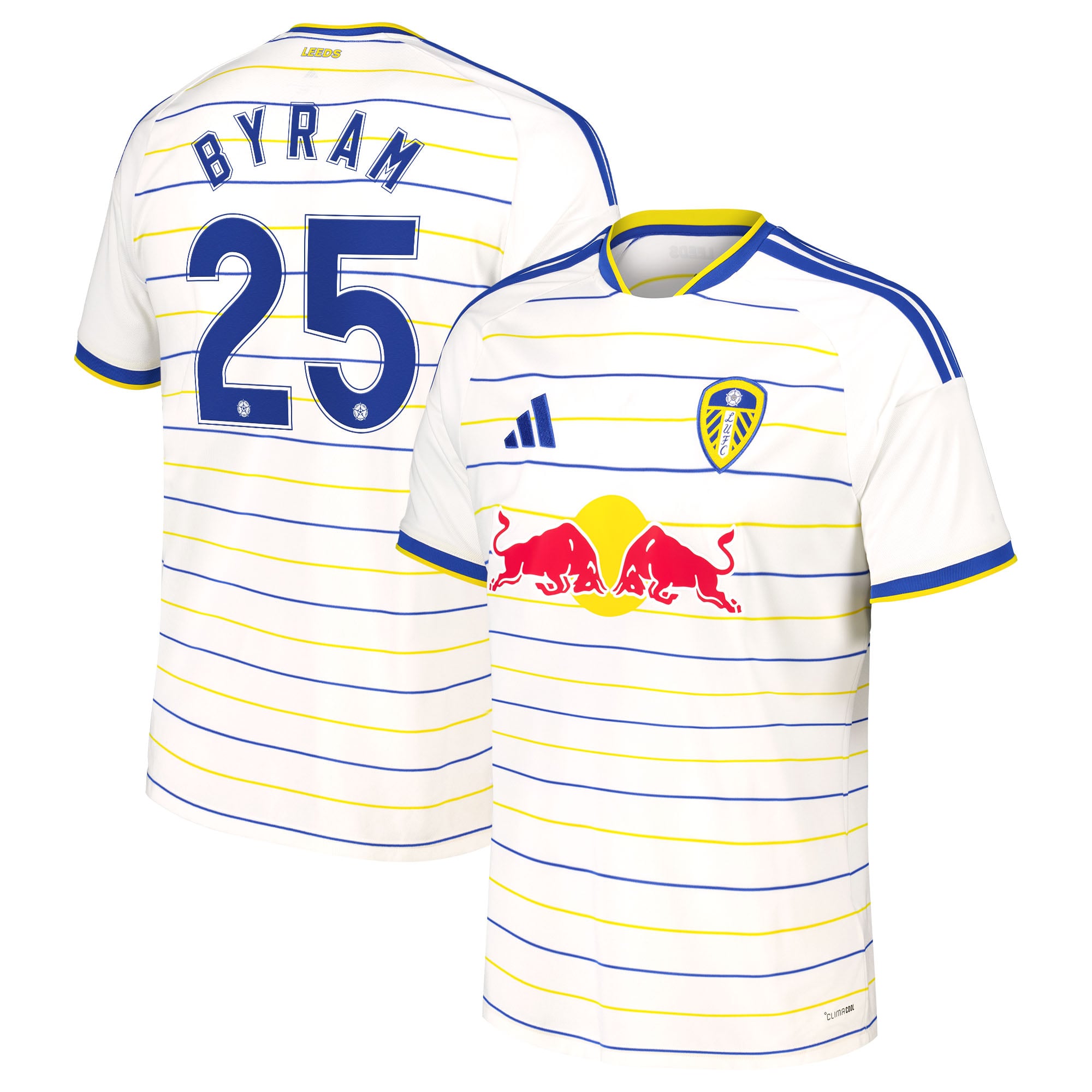 Leeds United adidas Home Shirt 2026-27 with Byram 25 Cup printing, , rebel_hi-res