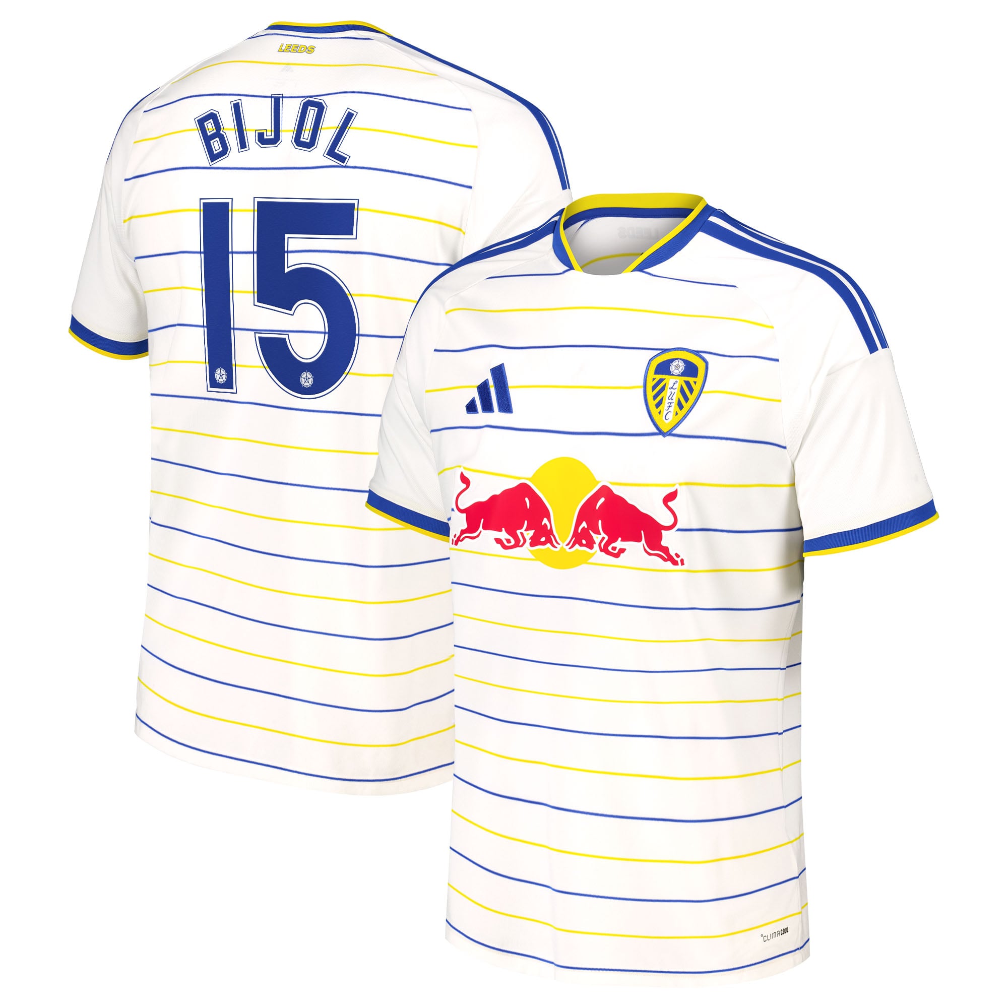 Leeds United adidas Home Shirt 2026-27 with Bijol 15 Cup printing, , rebel_hi-res