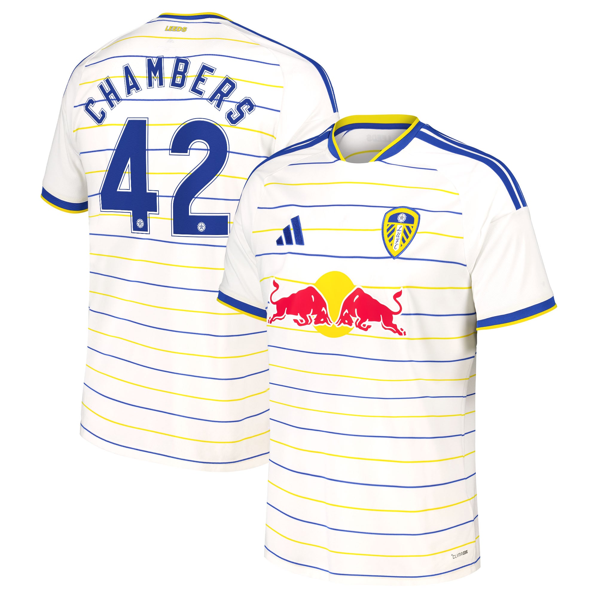 Leeds United adidas Home Shirt 2026-27 with Chambers 42 Cup printing, , rebel_hi-res