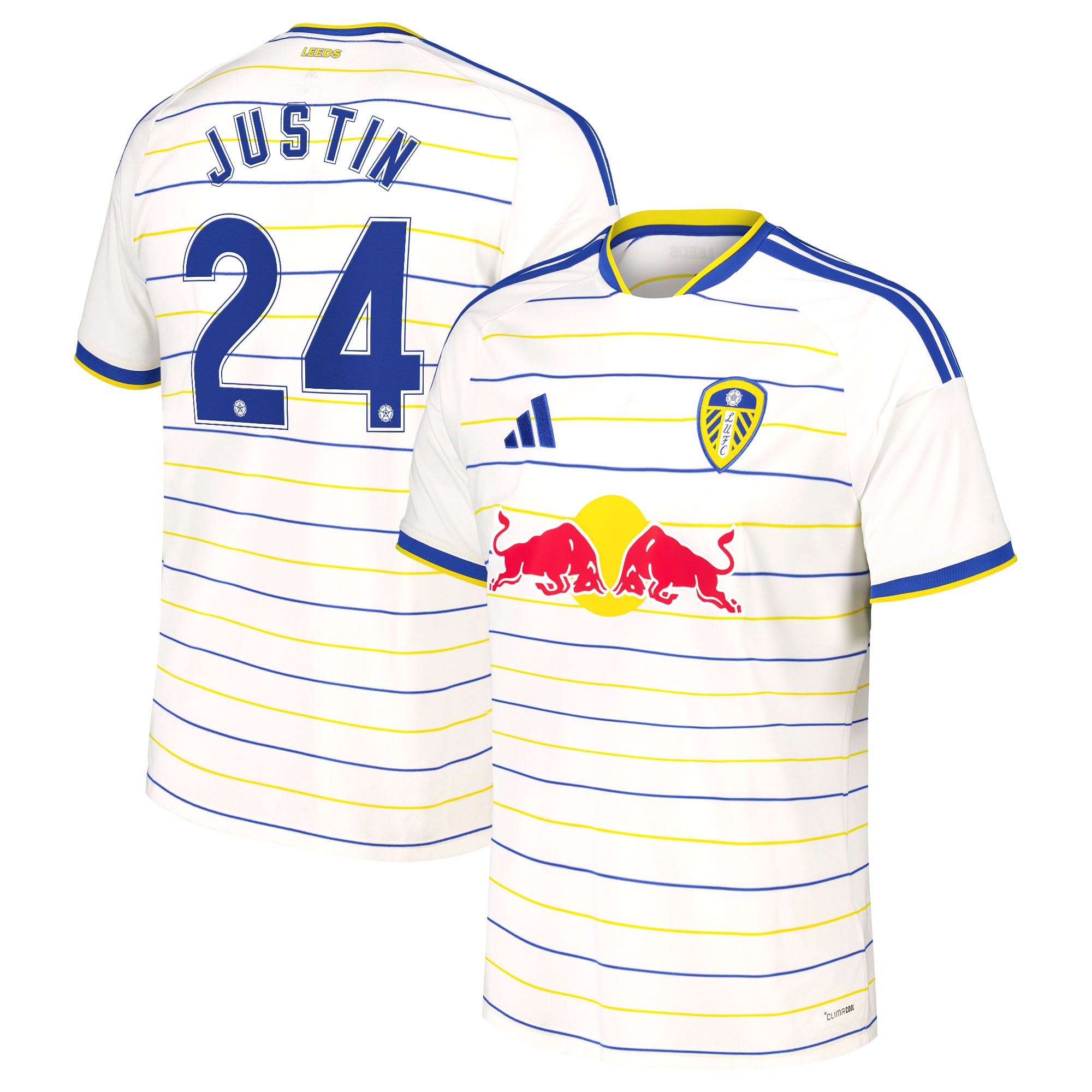 Leeds United adidas Home Shirt 2026-27 with Justin 24 Cup printing, , rebel_hi-res