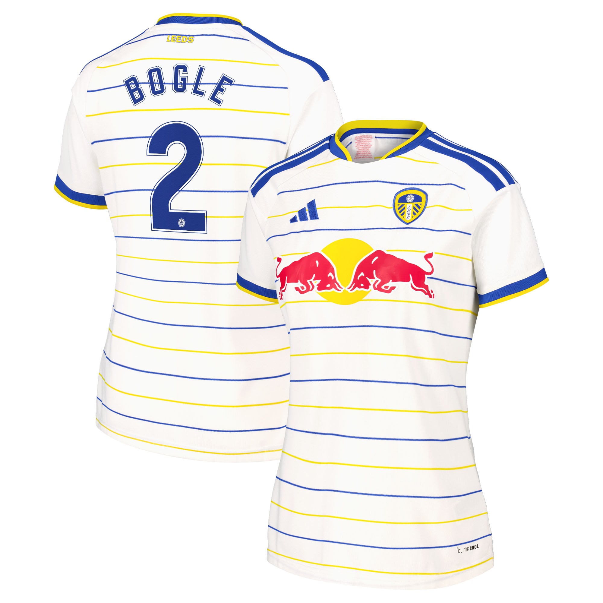 Leeds United adidas Home Shirt 2026-27 - Womens with Bogle 2 Cup printing, , rebel_hi-res