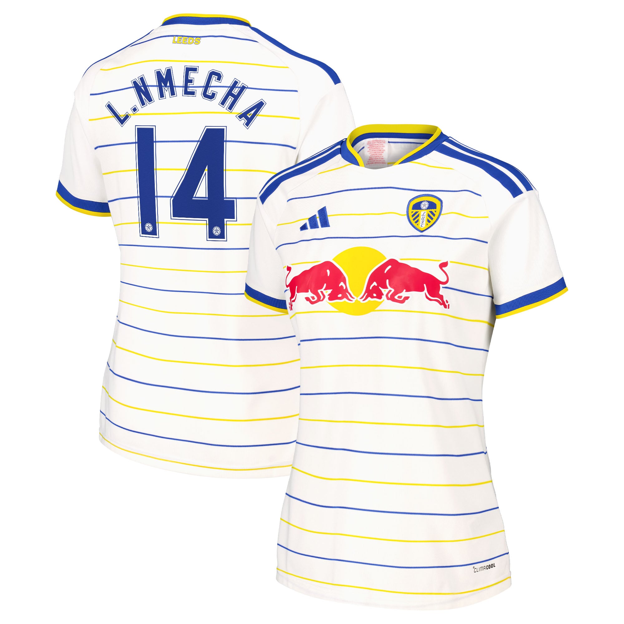 Leeds United adidas Home Shirt 2026-27 - Womens with L. Nmecha 14 Cup printing, , rebel_hi-res