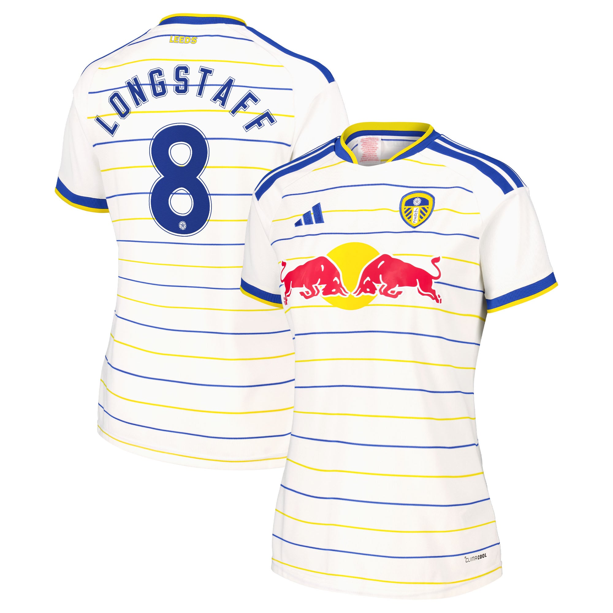 Leeds United adidas Home Shirt 2026-27 - Womens with Longstaff 8 Cup printing, , rebel_hi-res