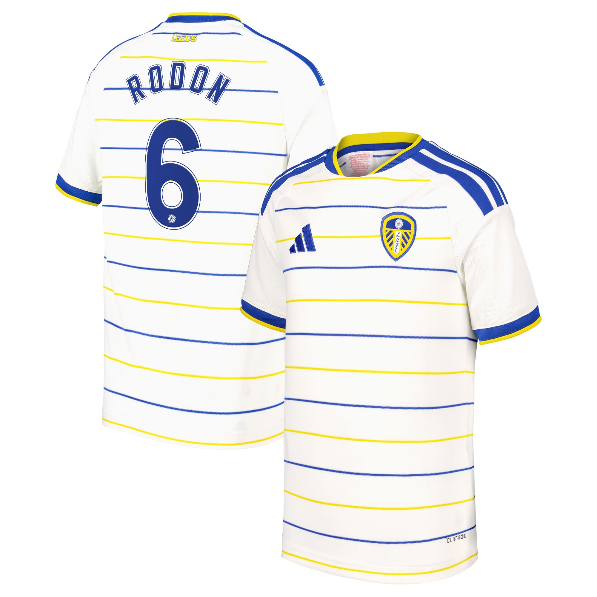 Leeds United adidas Home Shirt 2026-27 - Kids with Rodon 6 Cup printing, , rebel_hi-res