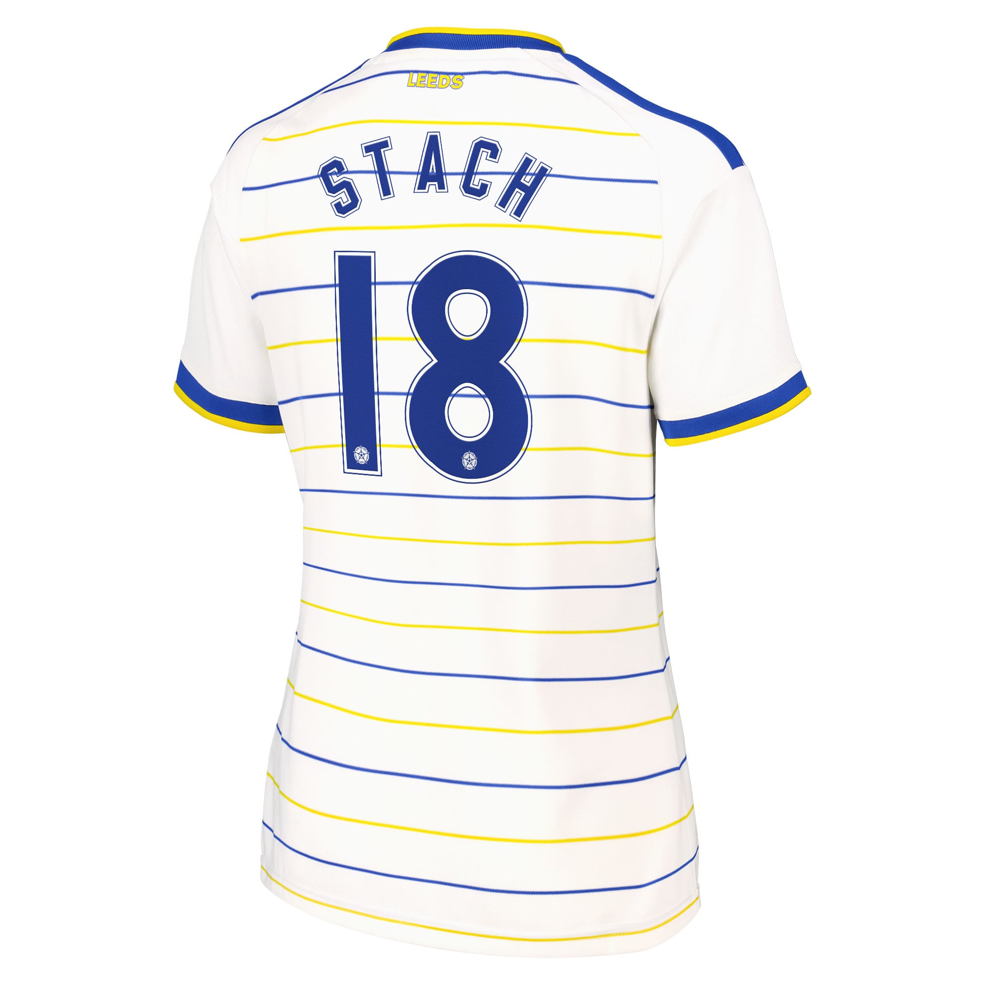 Leeds United adidas Home Shirt 2026-27 - Womens with Stach 18 Cup printing, , rebel_hi-res