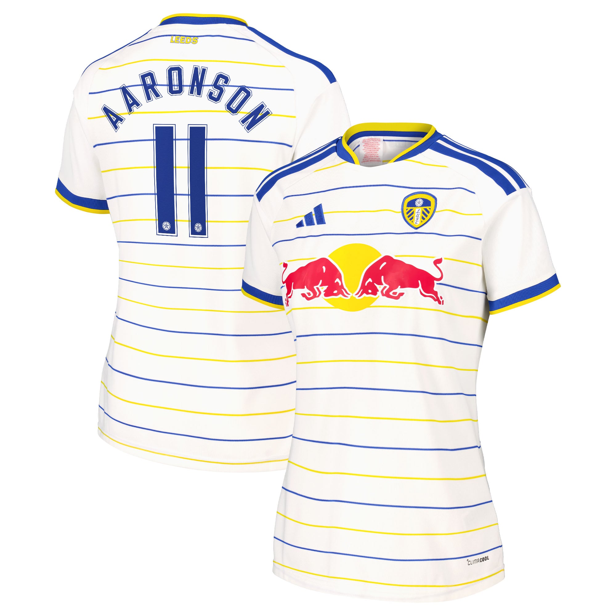 Leeds United adidas Home Shirt 2026-27 - Womens with Aaronson 11 Cup printing, , rebel_hi-res