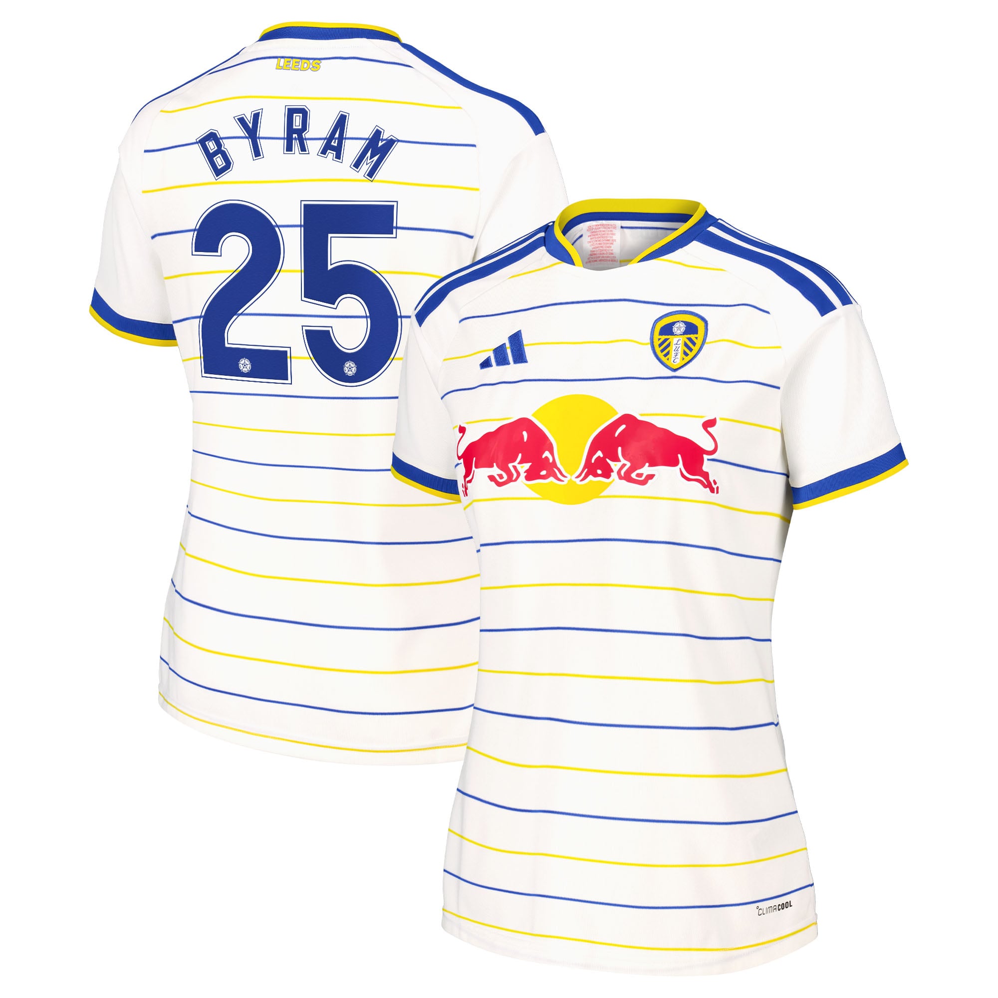 Leeds United adidas Home Shirt 2026-27 - Womens with Byram 25 Cup printing, , rebel_hi-res
