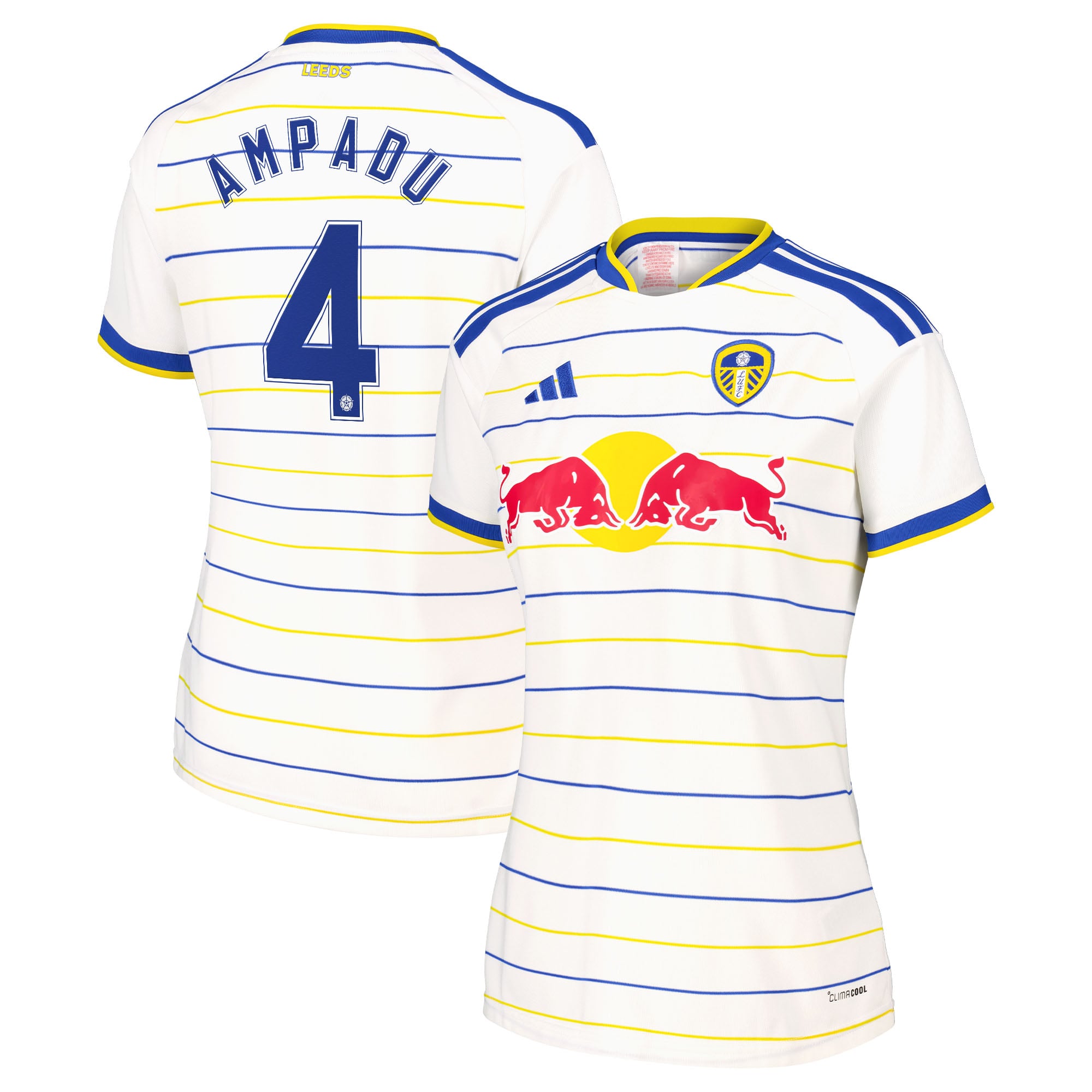 Leeds United adidas Home Shirt 2026-27 - Womens with Ampadu 4 Cup printing, , rebel_hi-res