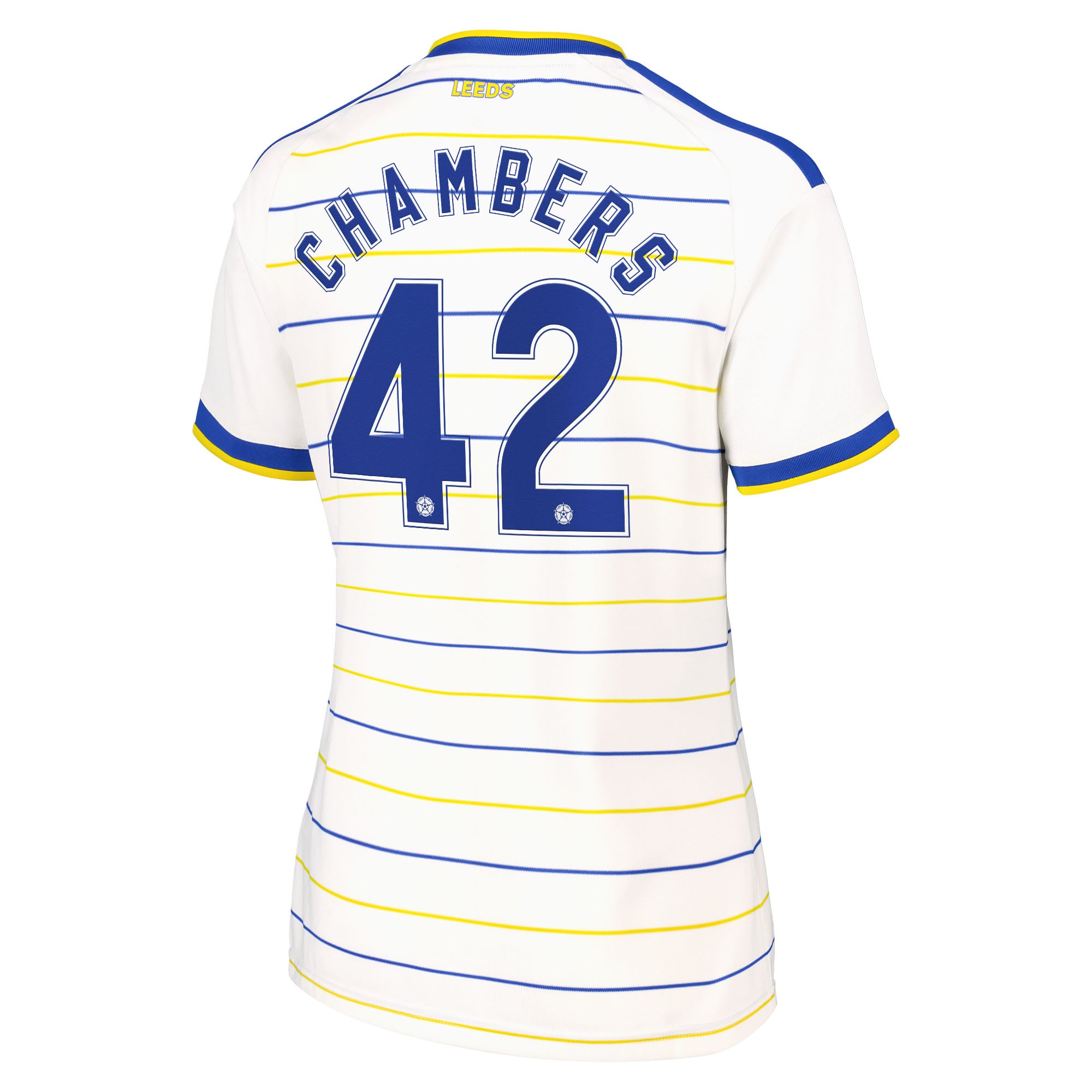 Leeds United adidas Home Shirt 2026-27 - Womens with Chambers 42 Cup printing, , rebel_hi-res