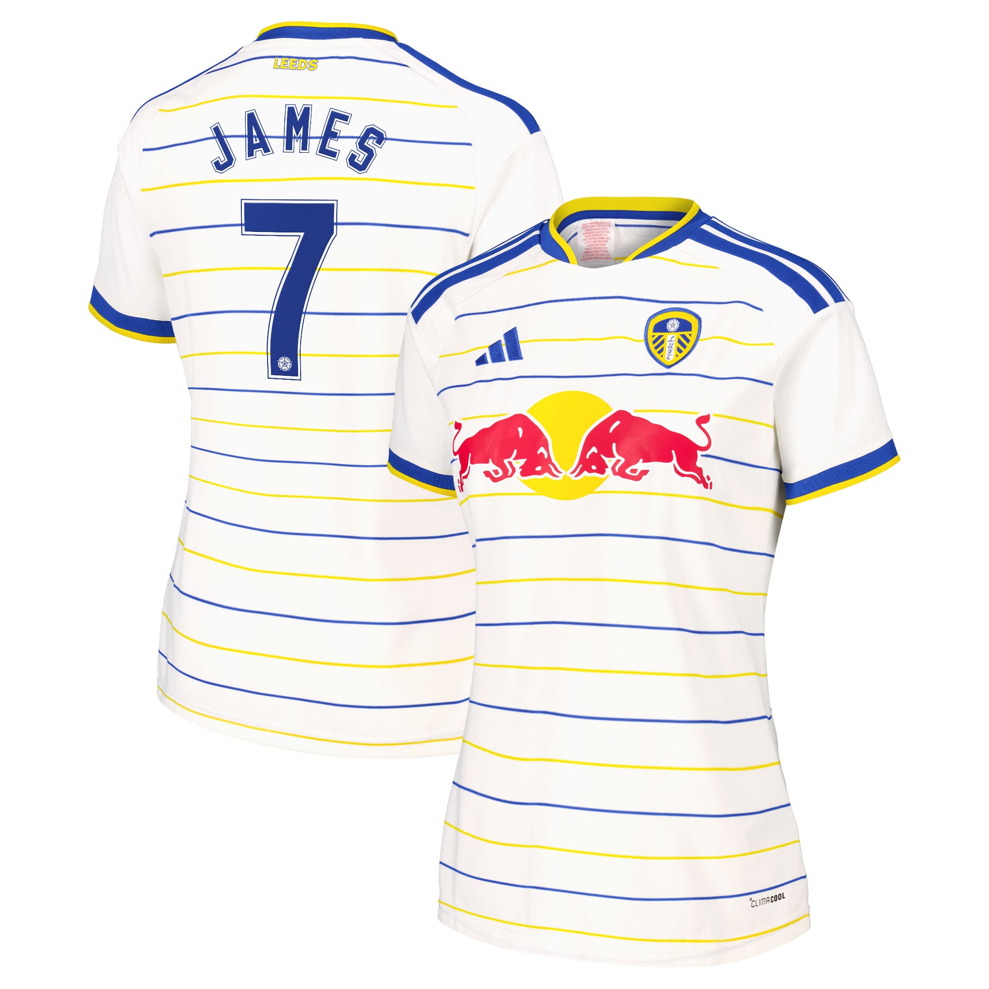 Leeds United adidas Home Shirt 2026-27 - Womens with James 7 Cup printing, , rebel_hi-res