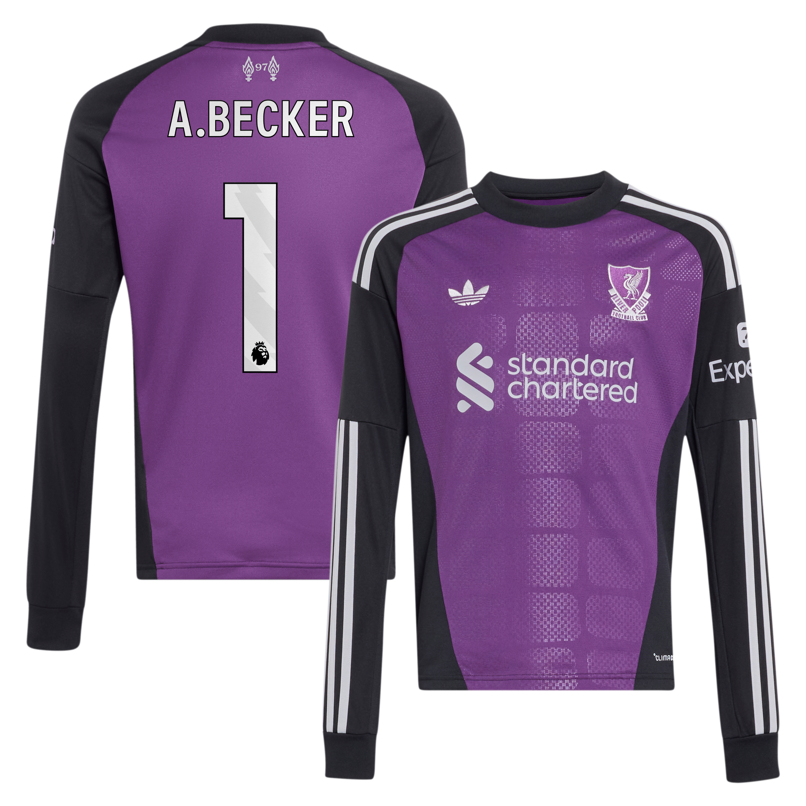 Liverpool adidas Away Goalkeeper Shirt 2026-27 - Kids - Long Sleeve with A.Becker 1 printing, , rebel_hi-res