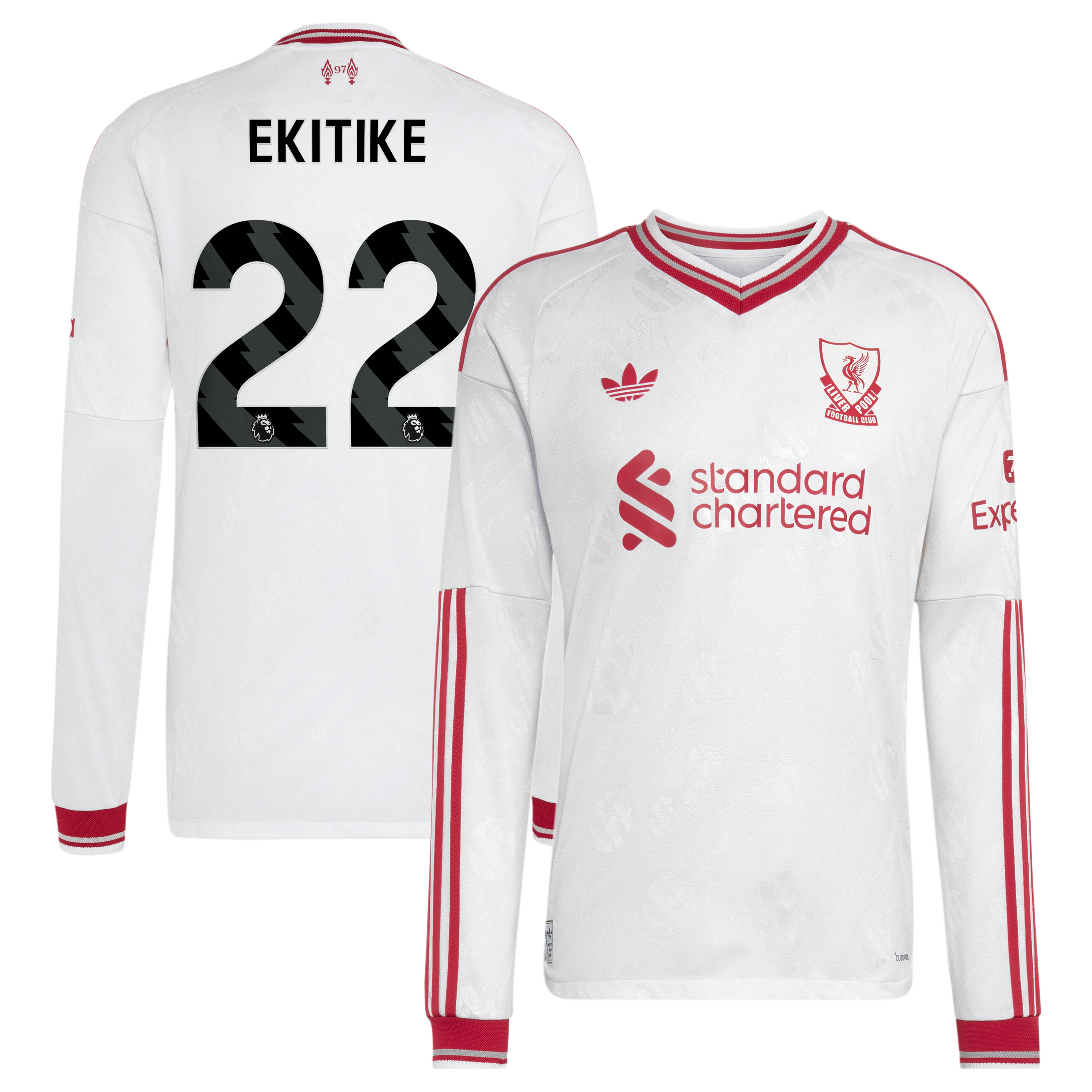 Liverpool adidas Away Authentic Shirt 2026-27 - Long Sleeve with Ekitike 22 printing