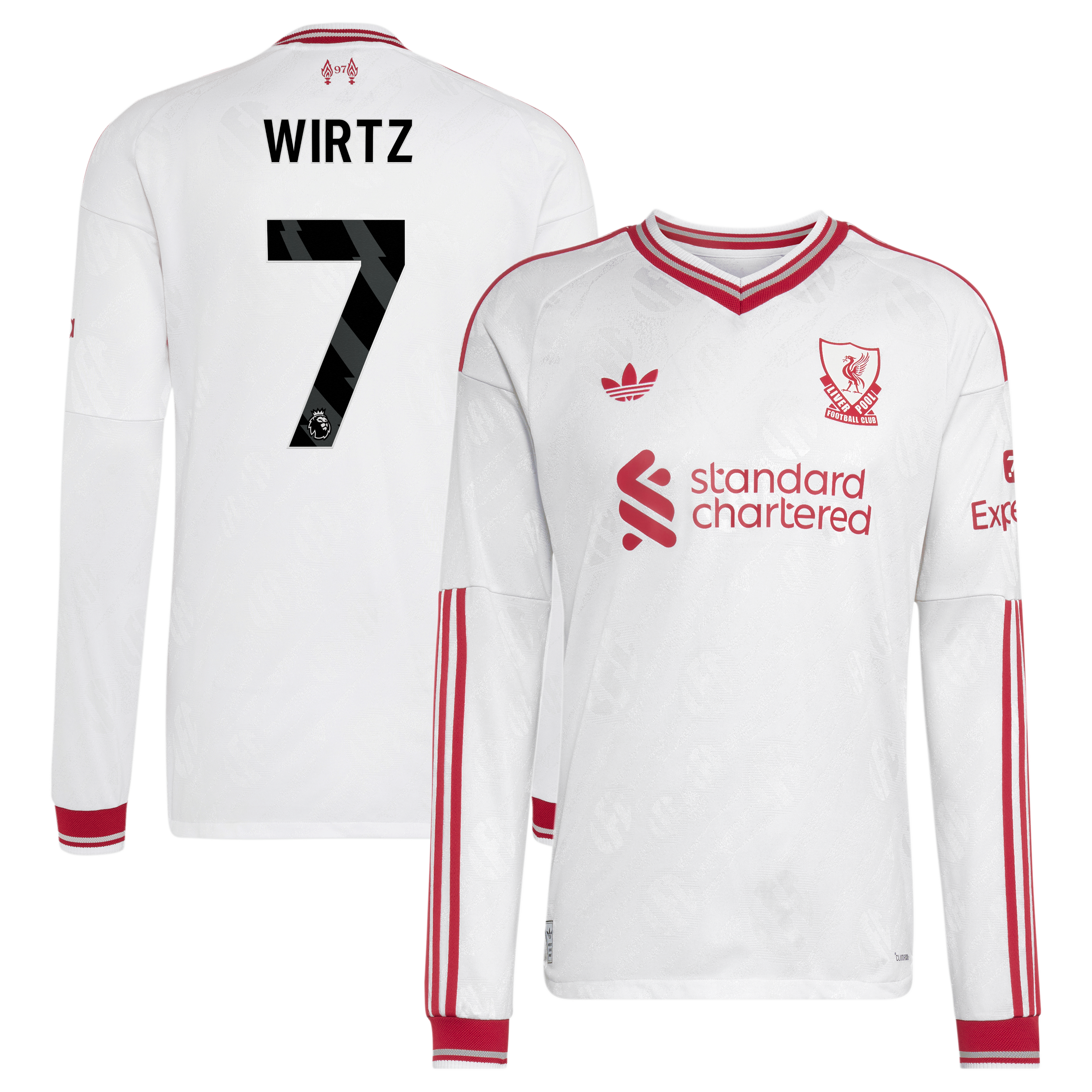 Liverpool adidas Away Authentic Shirt 2026-27 - Long Sleeve with Wirtz 7 printing