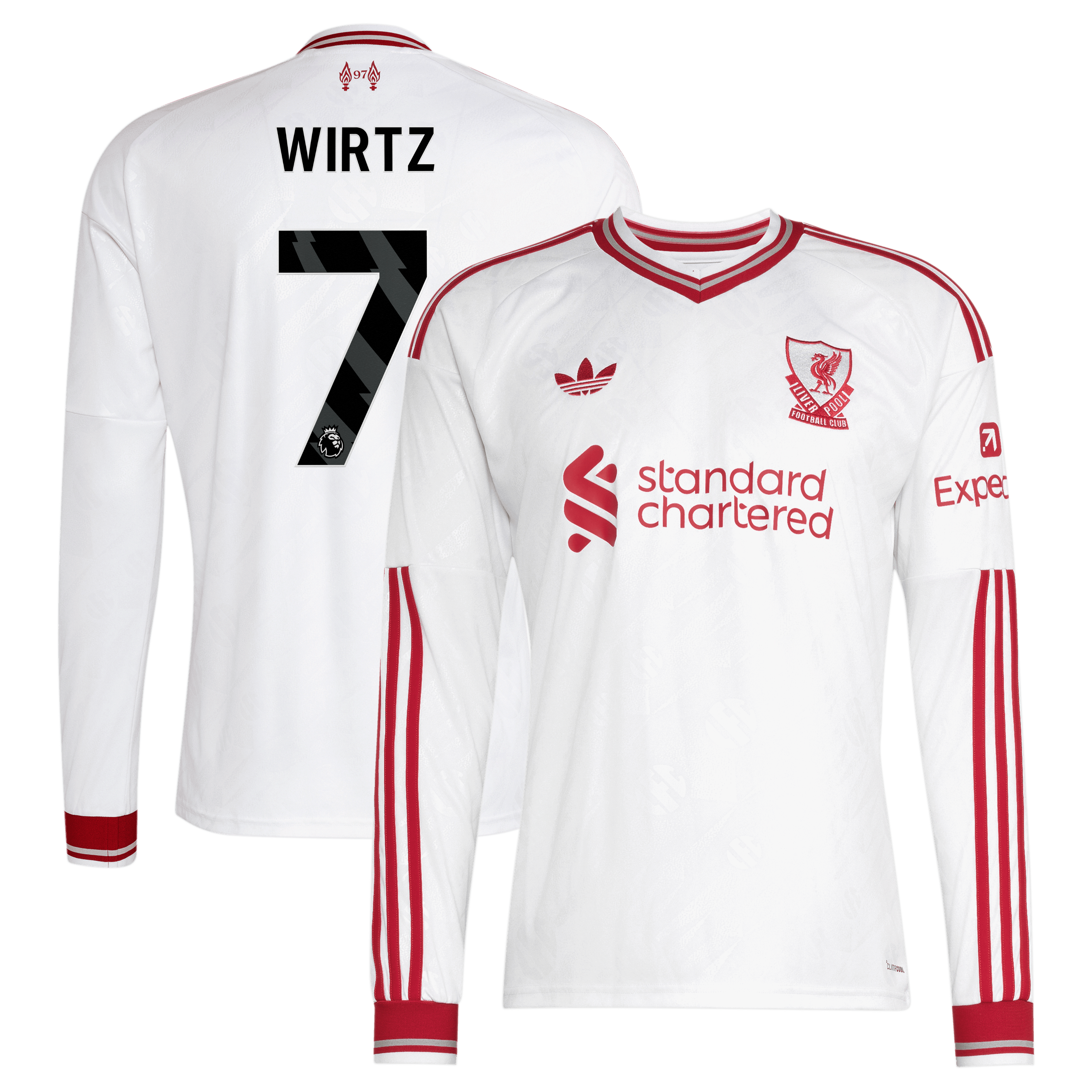 Liverpool adidas Away Shirt 2026-27 - Kids - Long Sleeve with Wirtz 7 printing, , rebel_hi-res