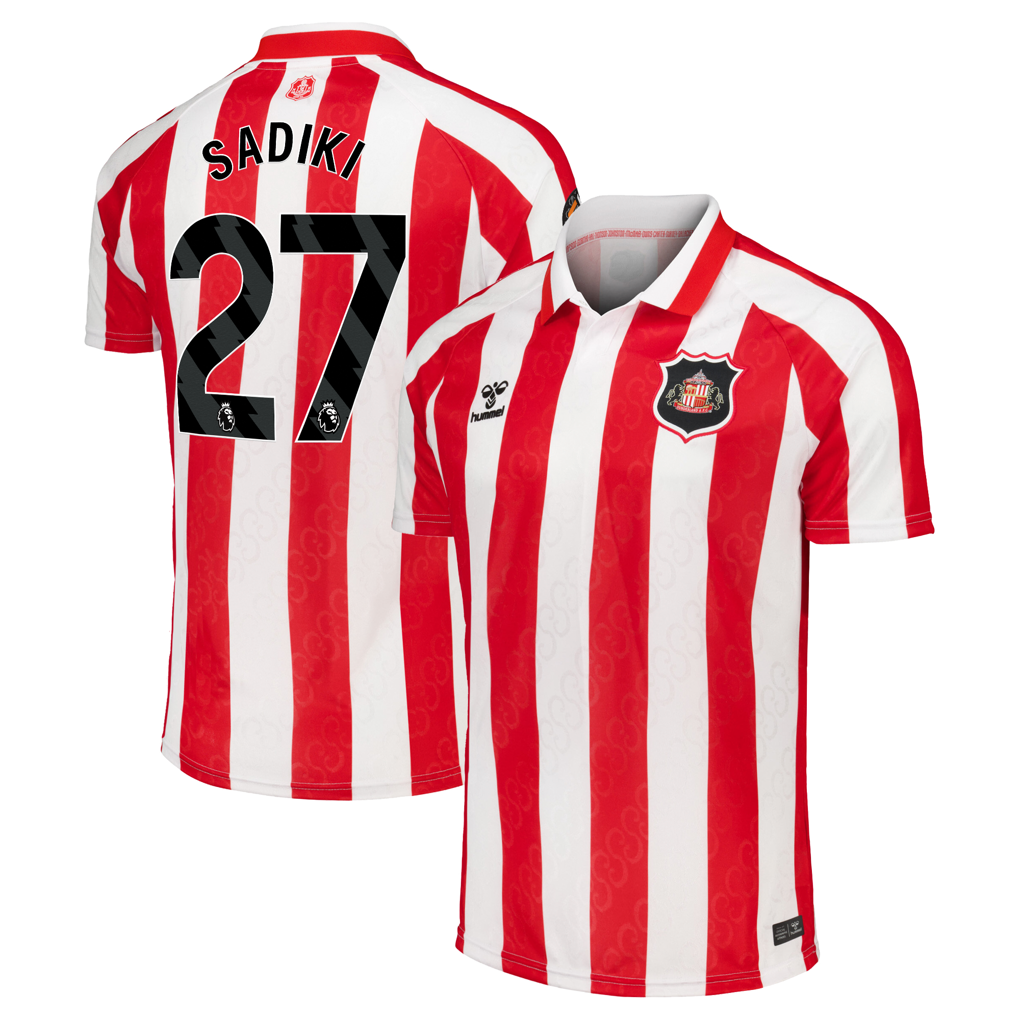 Sunderland Hummel Home Shirt 2026-27 with Sadiki 27 printing, , rebel_hi-res