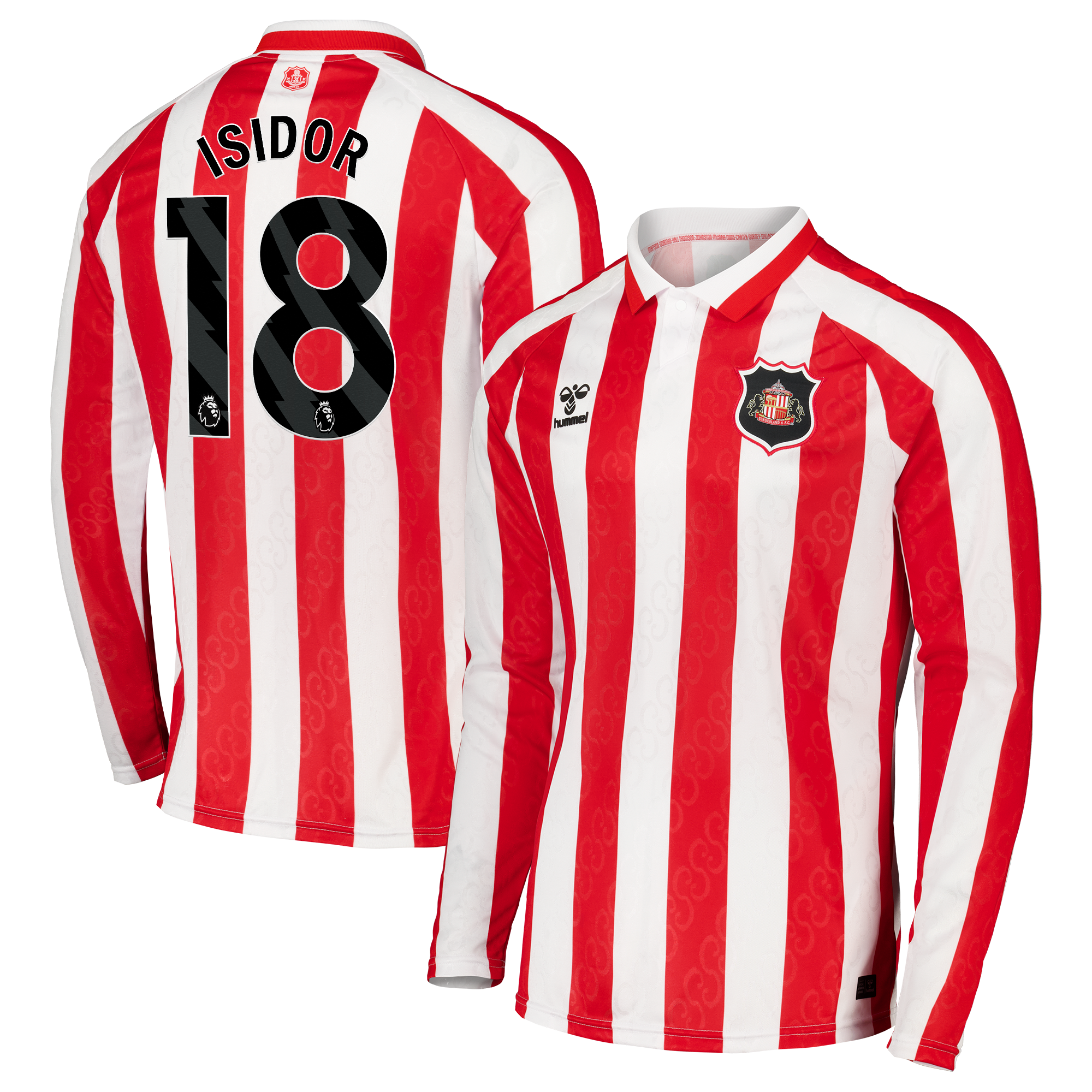 Sunderland Hummel Home Shirt 2026-27 - Long Sleeve - Kids with Isidor 18 printing, , rebel_hi-res
