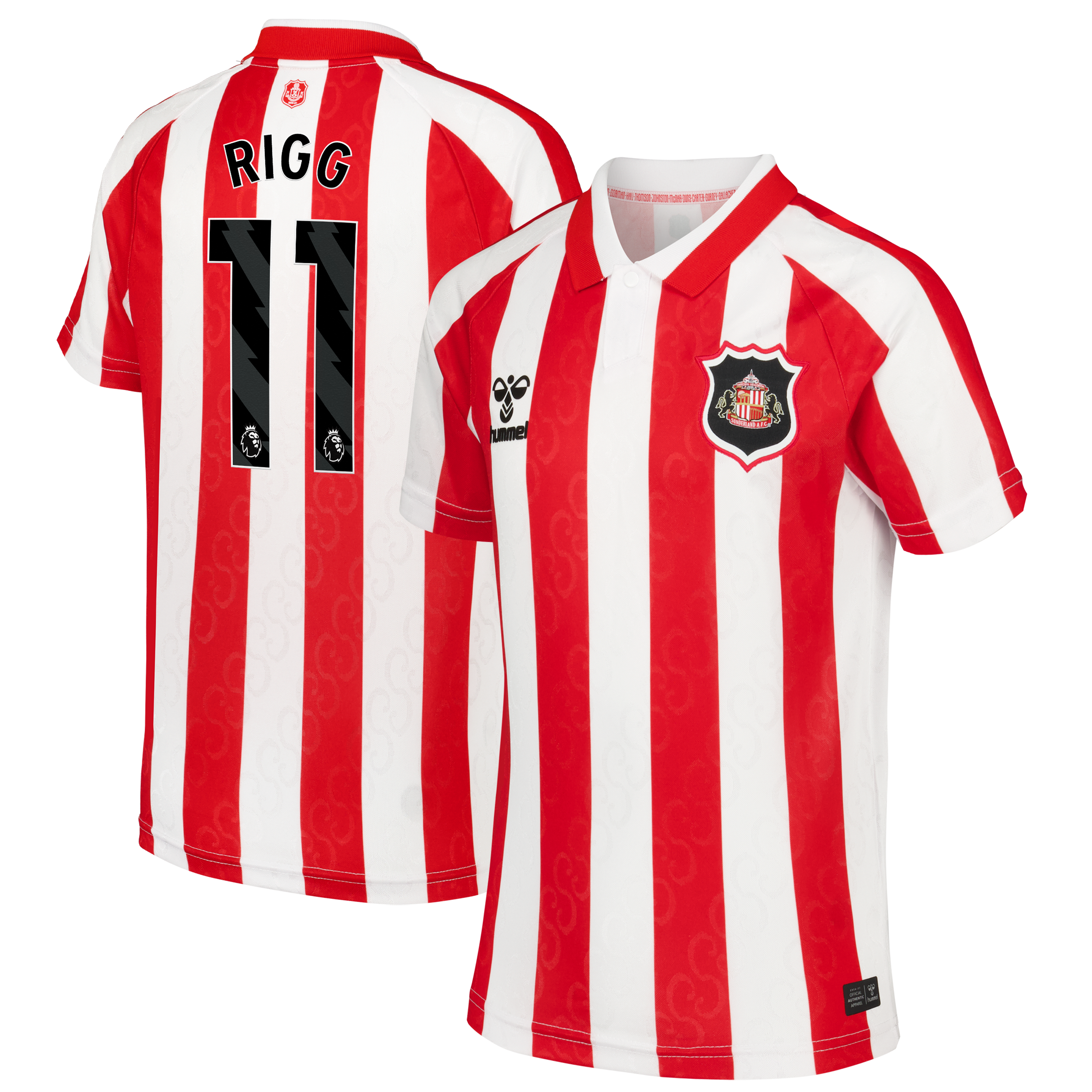 Sunderland Hummel Home Shirt 2026-27 - Kids with Rigg 11 printing, , rebel_hi-res