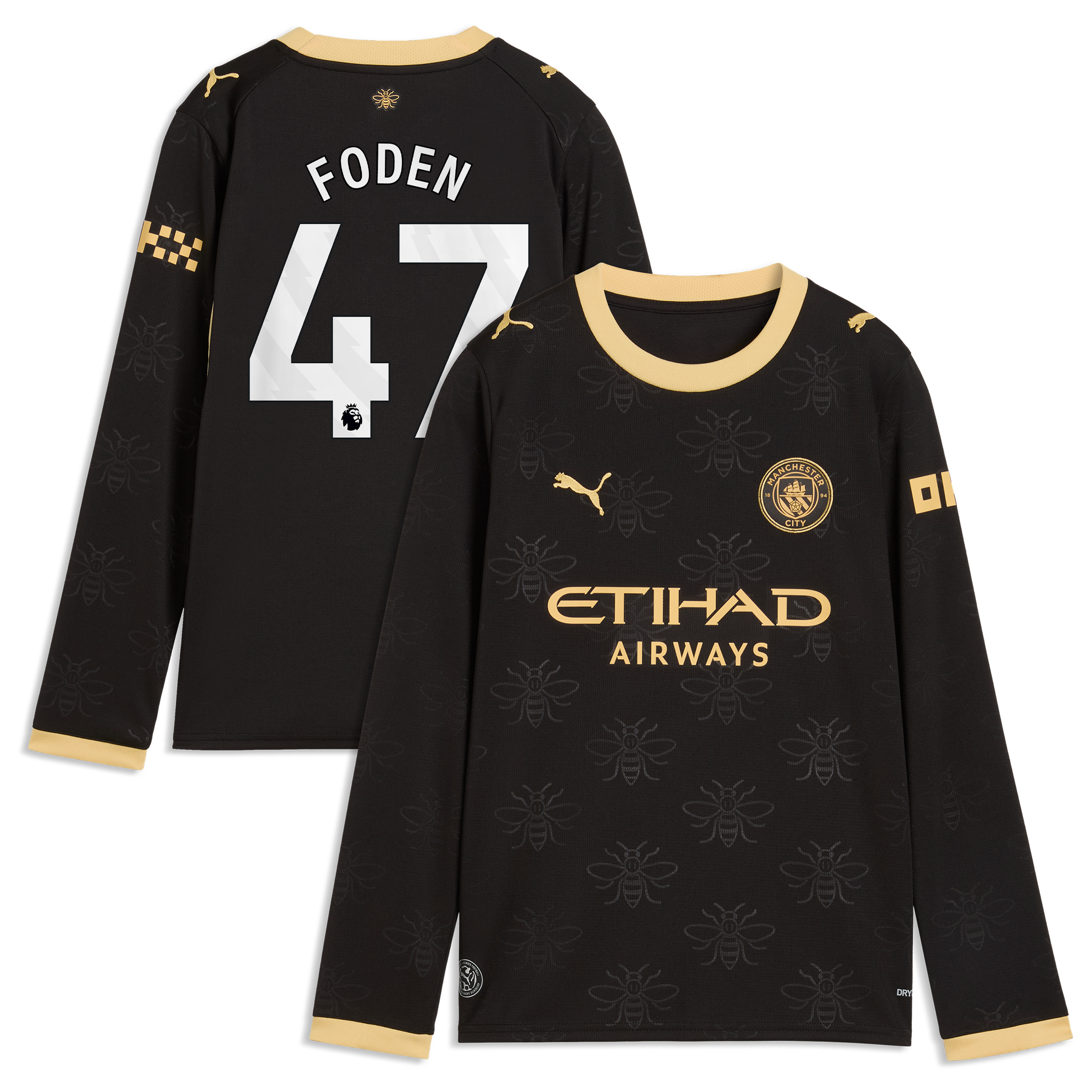 Manchester City Puma Away Shirt 2026-27 - Long Sleeve - Kids with Foden 47 printing, , rebel_hi-res
