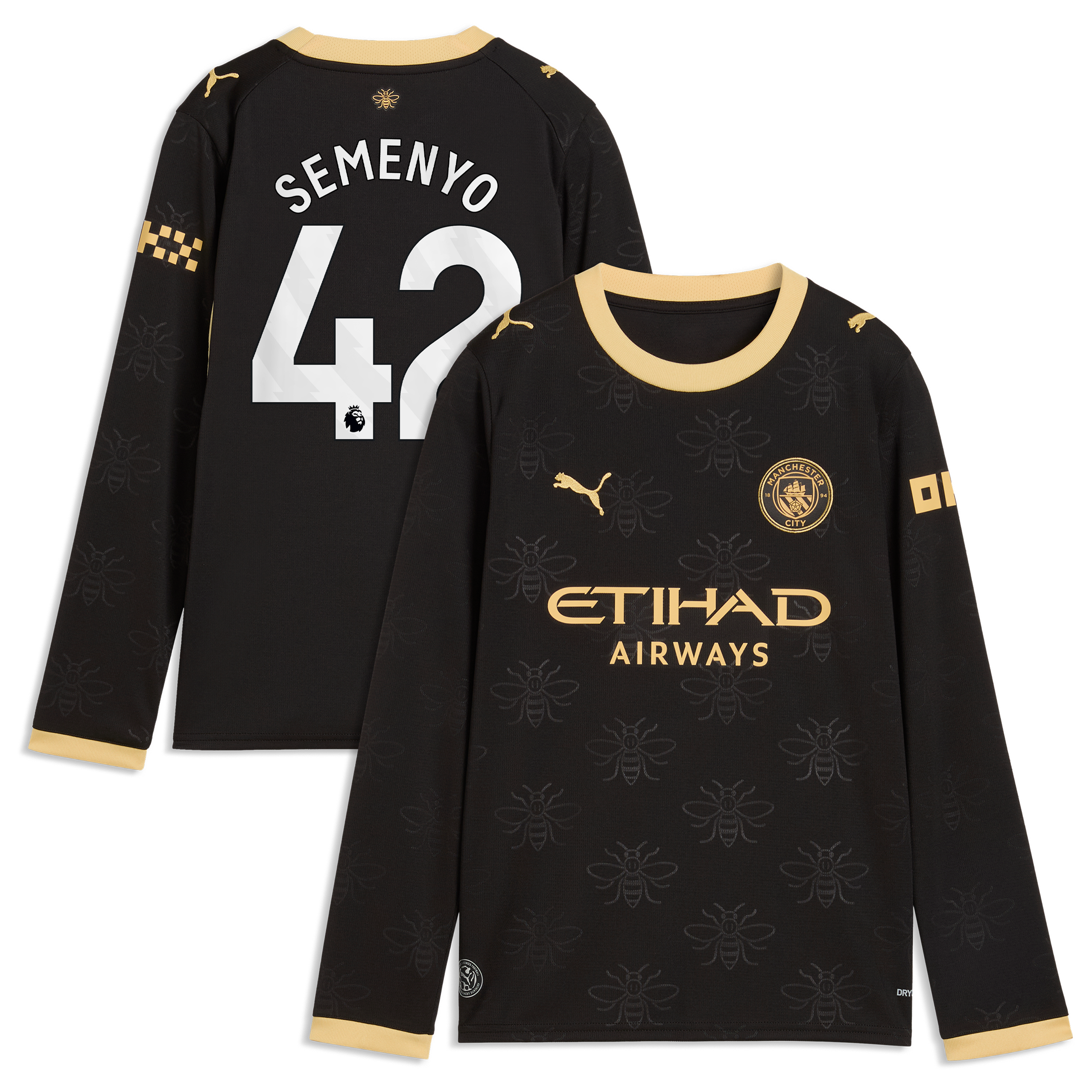 Manchester City Puma Away Shirt 2026-27 - Long Sleeve - Kids with Semenyo 42 printing, , rebel_hi-res