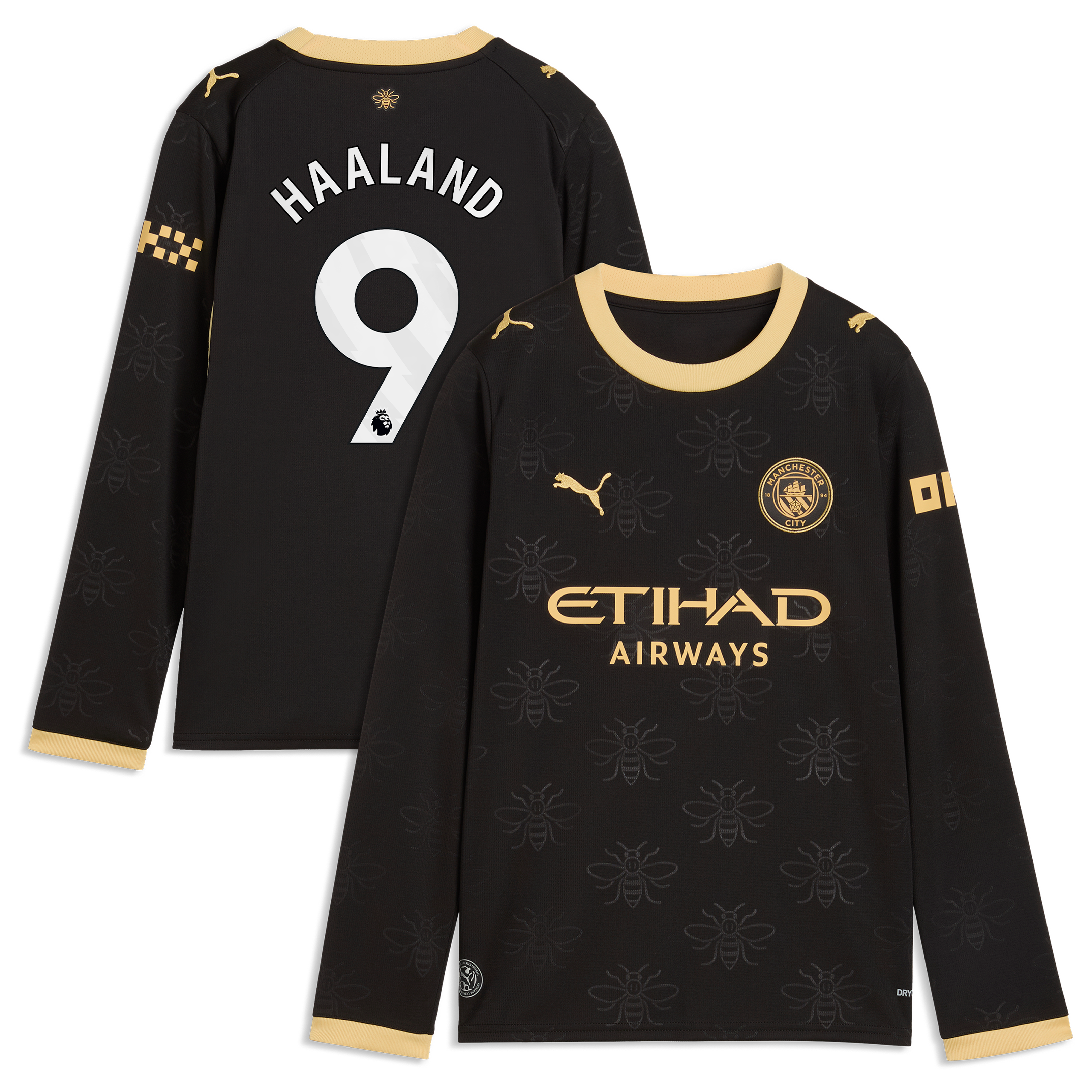 Manchester City Puma Away Shirt 2026-27 - Long Sleeve - Kids with Haaland 9 printing, , rebel_hi-res