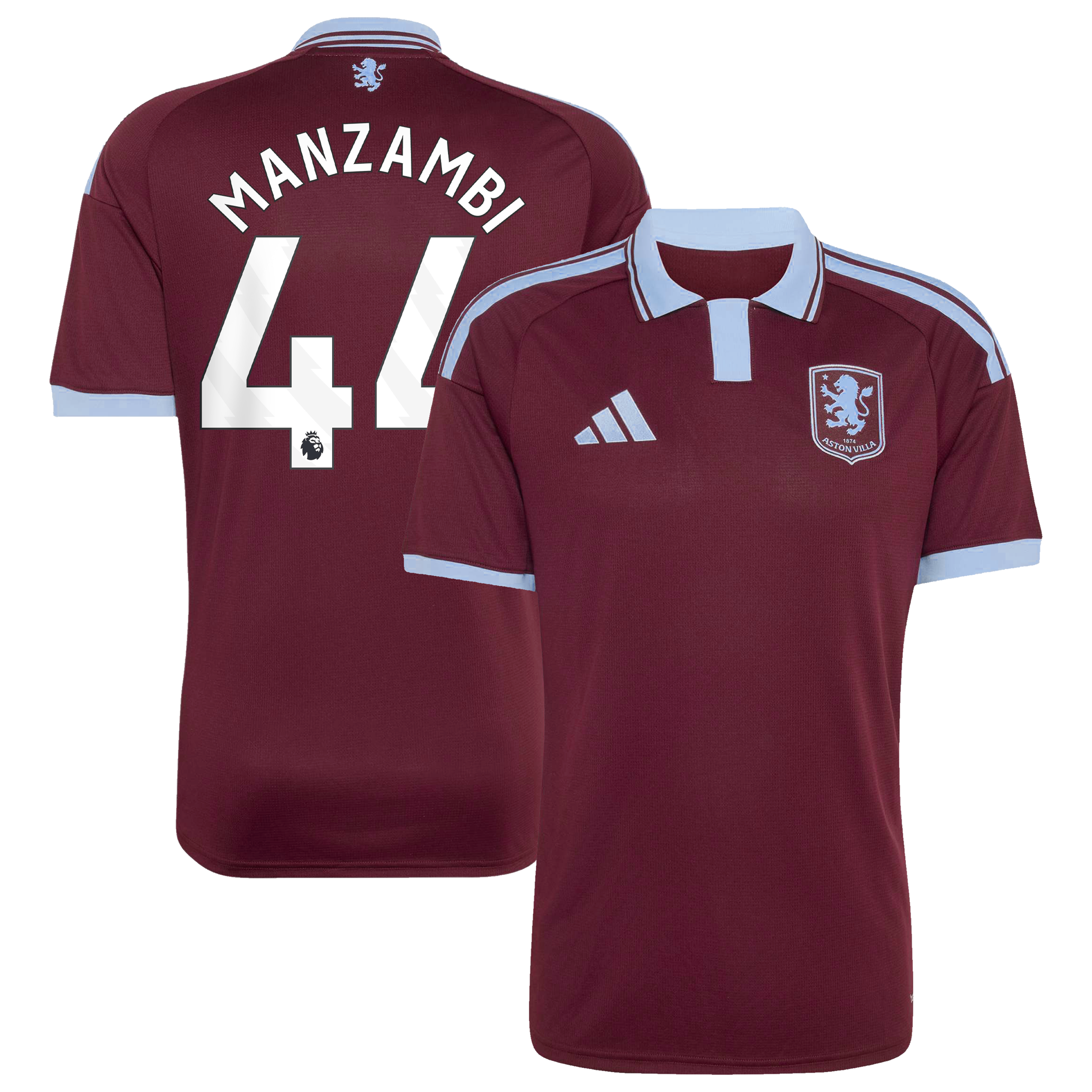 Aston Villa adidas Home Shirt 2026-27 with Manzambi 44 printing, , rebel_hi-res