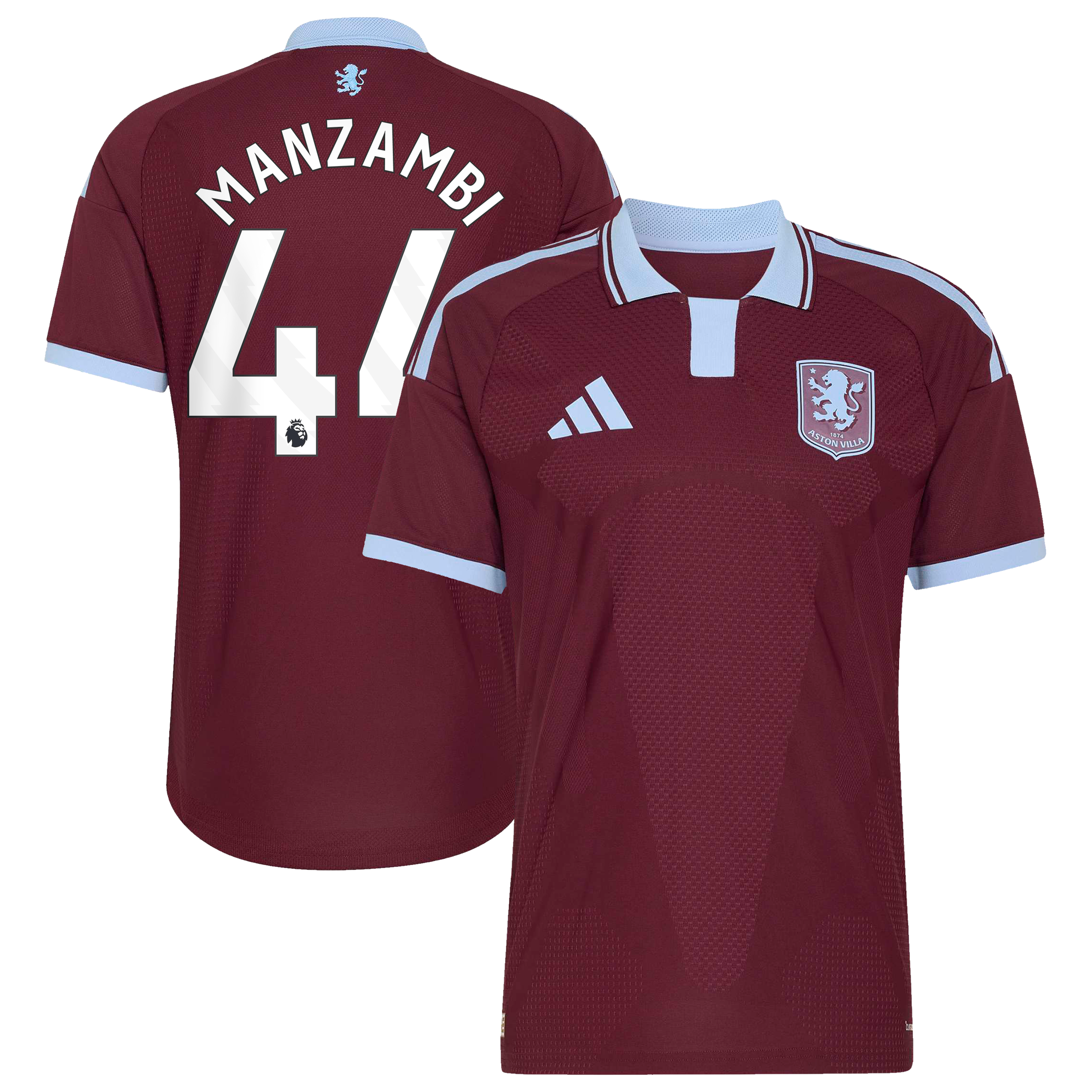 Aston Villa adidas Home Authentic Shirt 2026-27 with Manzambi 44 printing, , rebel_hi-res