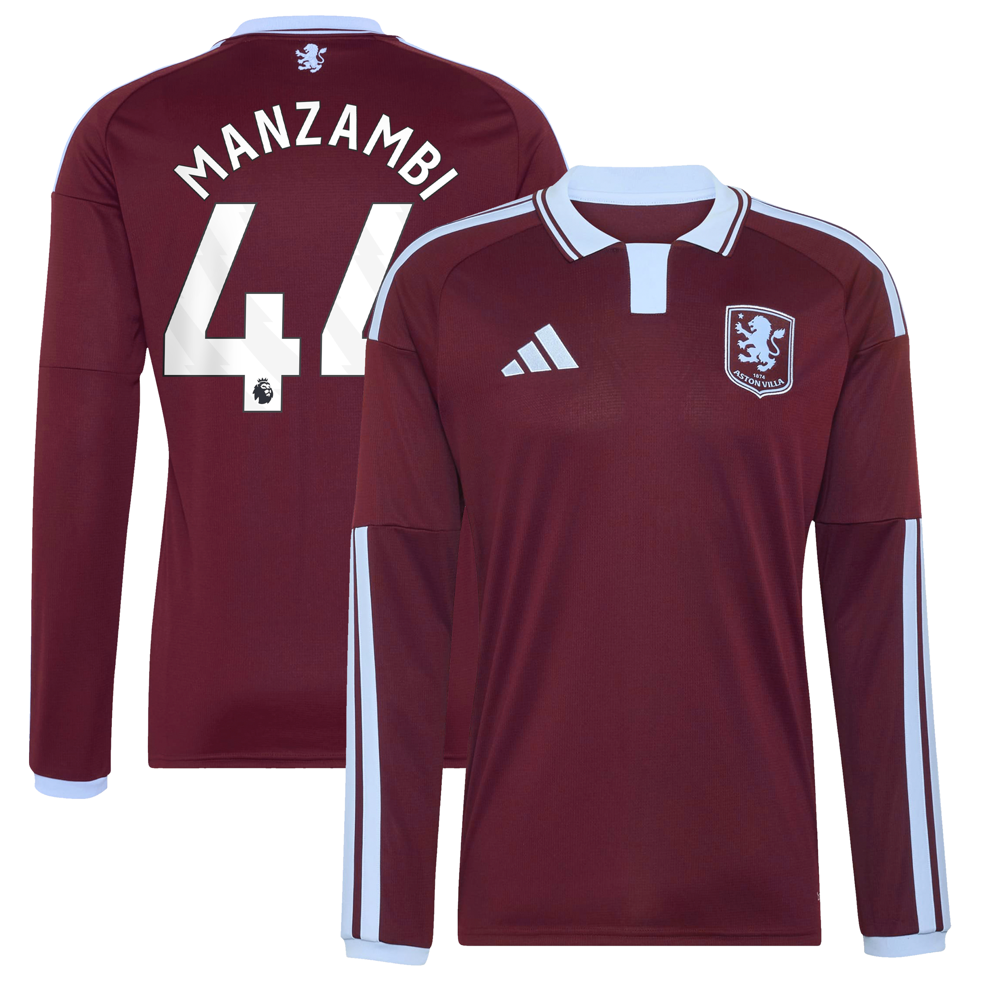 Aston Villa adidas Home Shirt 2026-27 - Long Sleeve with Manzambi 44 printing, , rebel_hi-res
