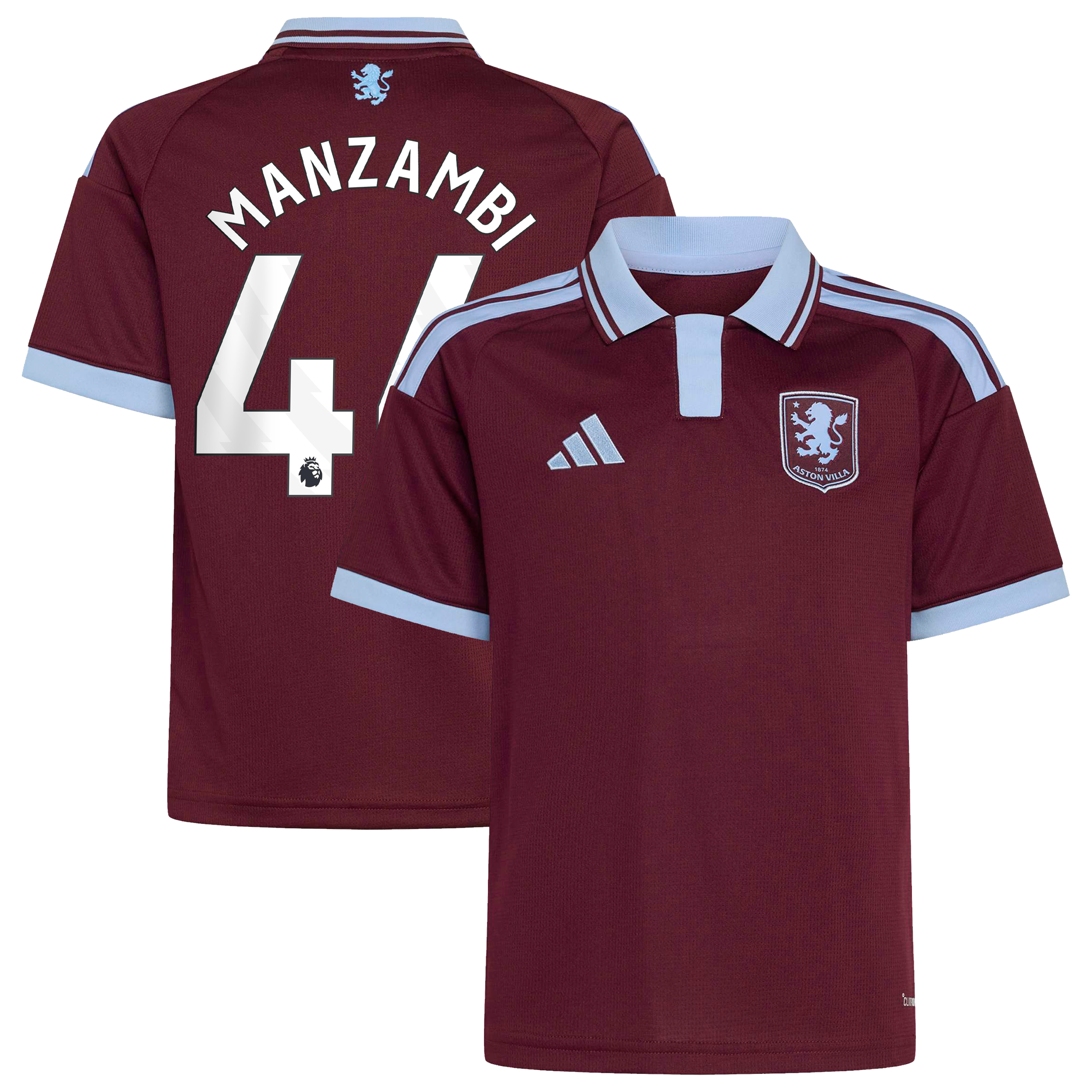 Aston Villa adidas Home Shirt 2026-27 - Kids with Manzambi 44 printing, , rebel_hi-res