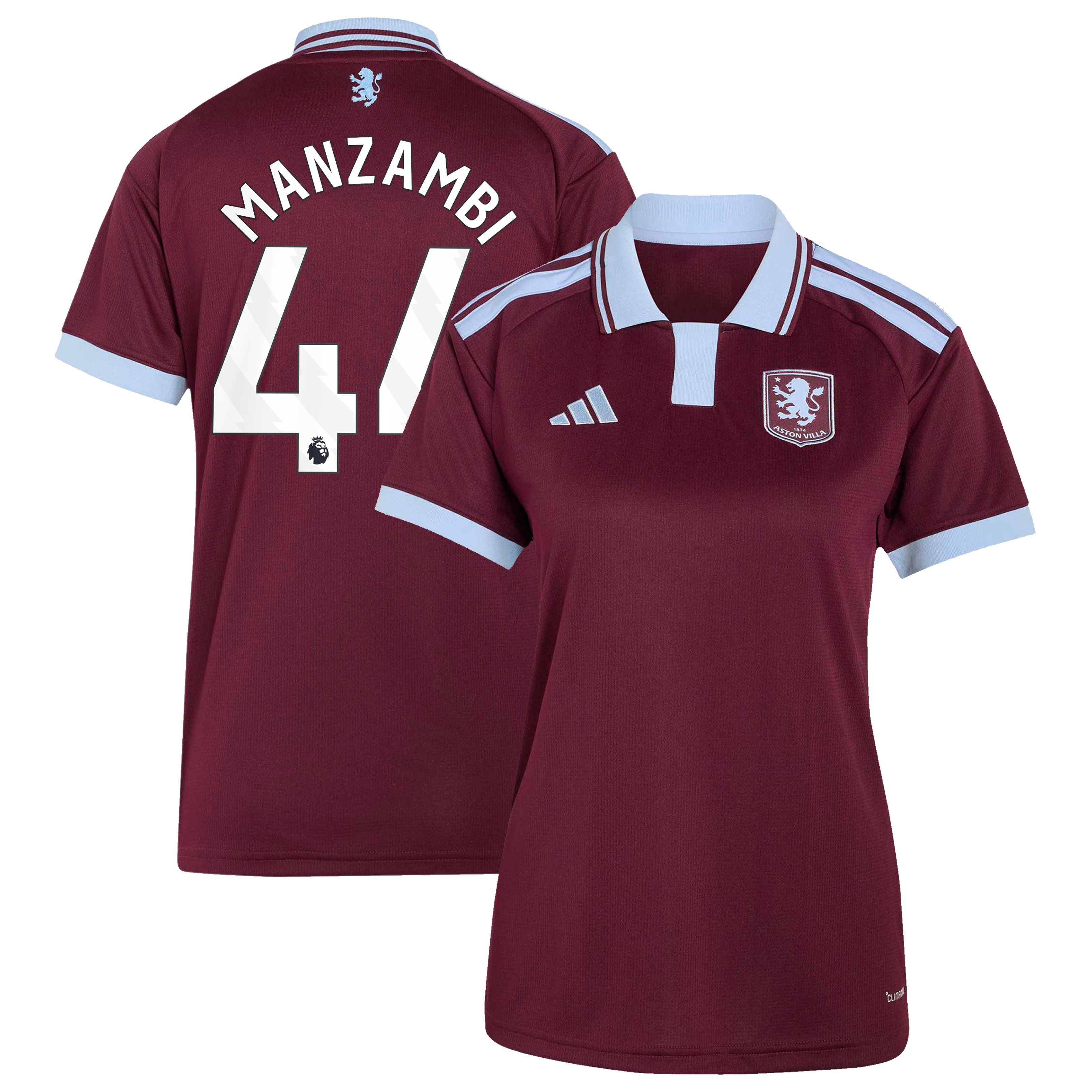Aston Villa adidas Home Shirt 2026-27 - Womens with Manzambi 44 printing, , rebel_hi-res