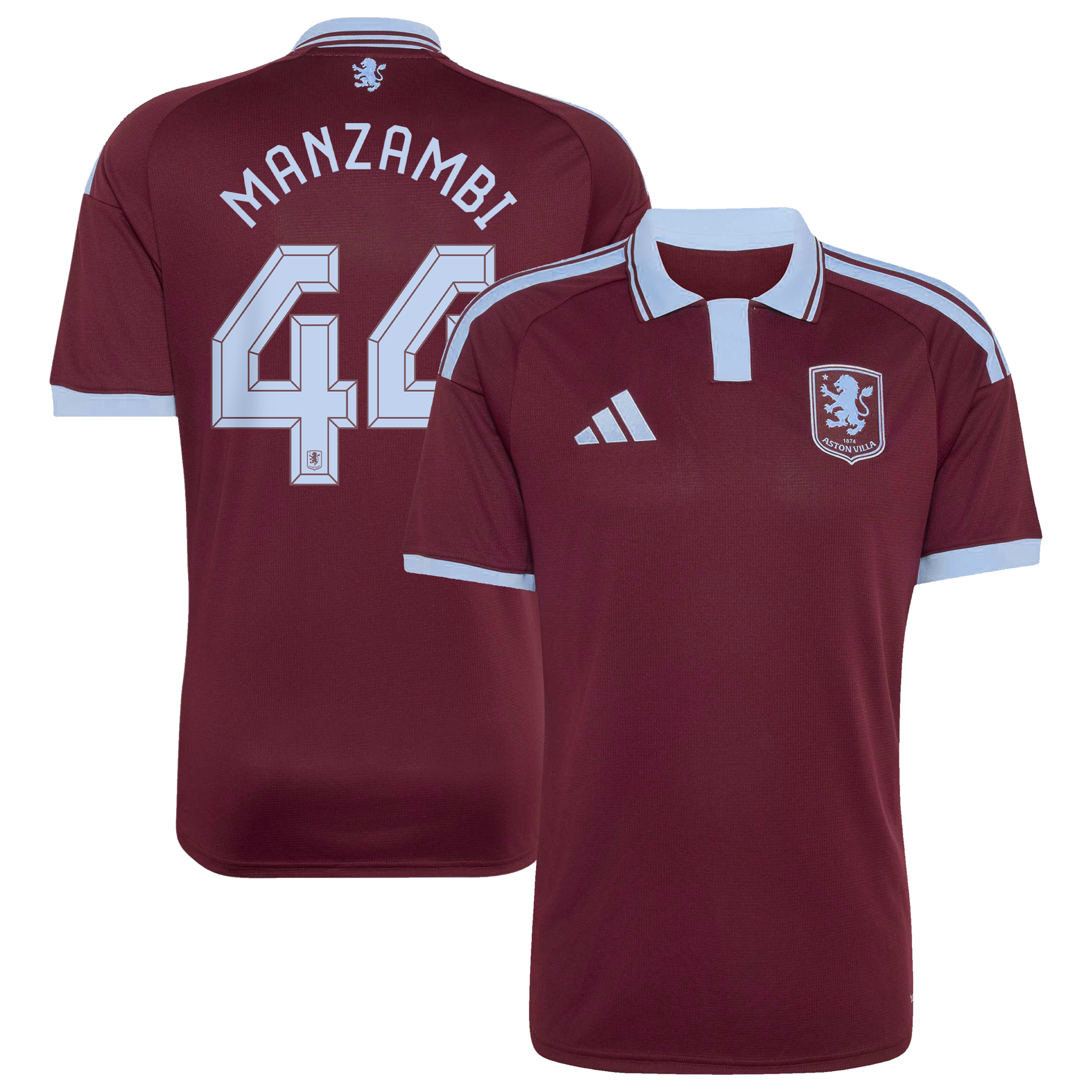 Aston Villa adidas Home Shirt 2026-27 with Manzambi 44 Cup printing, , rebel_hi-res