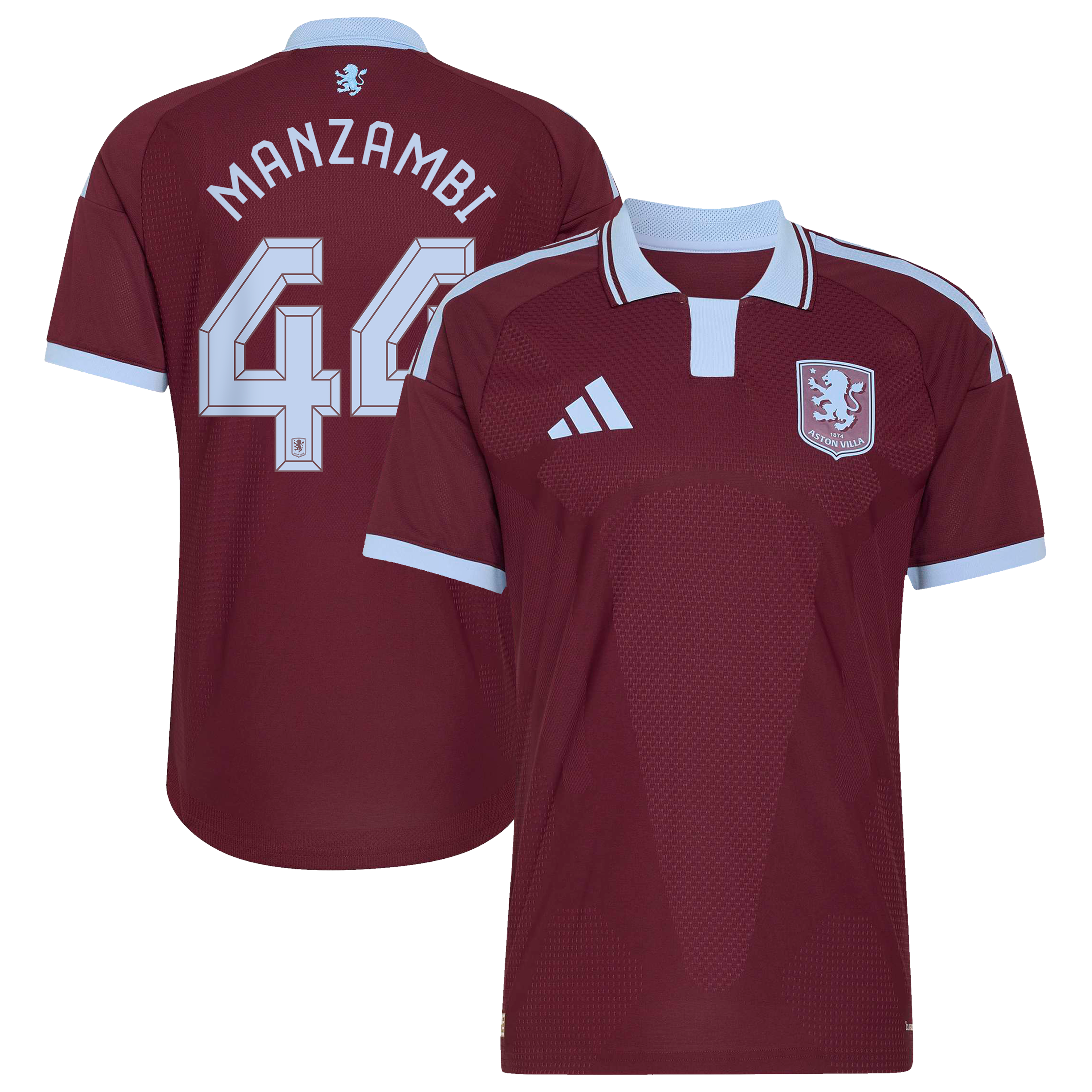 Aston Villa adidas Home Authentic Shirt 2026-27 with Manzambi 44 Cup printing, , rebel_hi-res