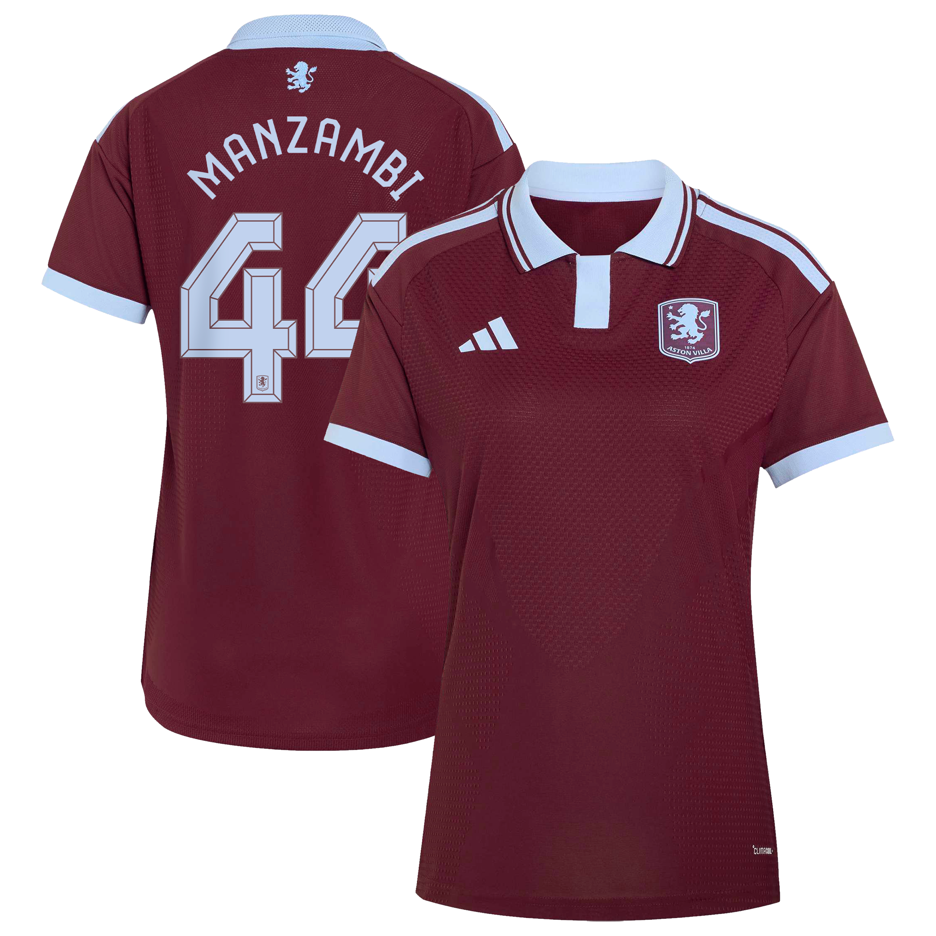 Aston Villa adidas Home Authentic Shirt 2026-27 - Womens with Manzambi 44 Cup printing, , rebel_hi-res