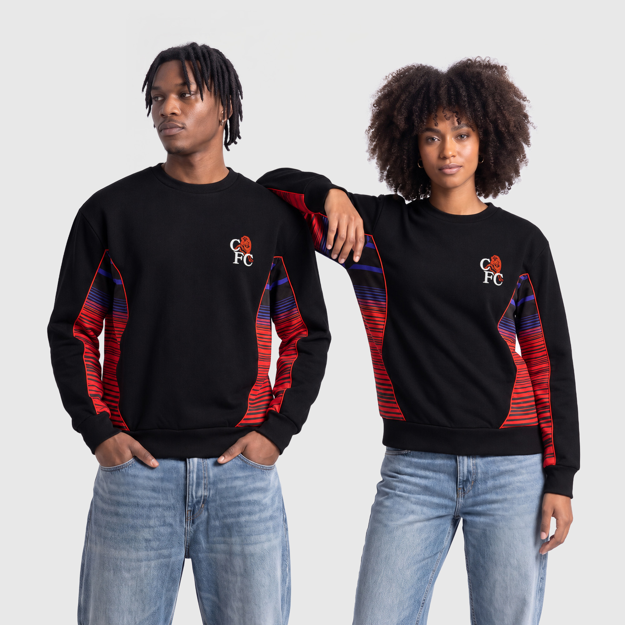 Chelsea Carnival Crew Neck Sweatshirt - Black, , rebel_hi-res