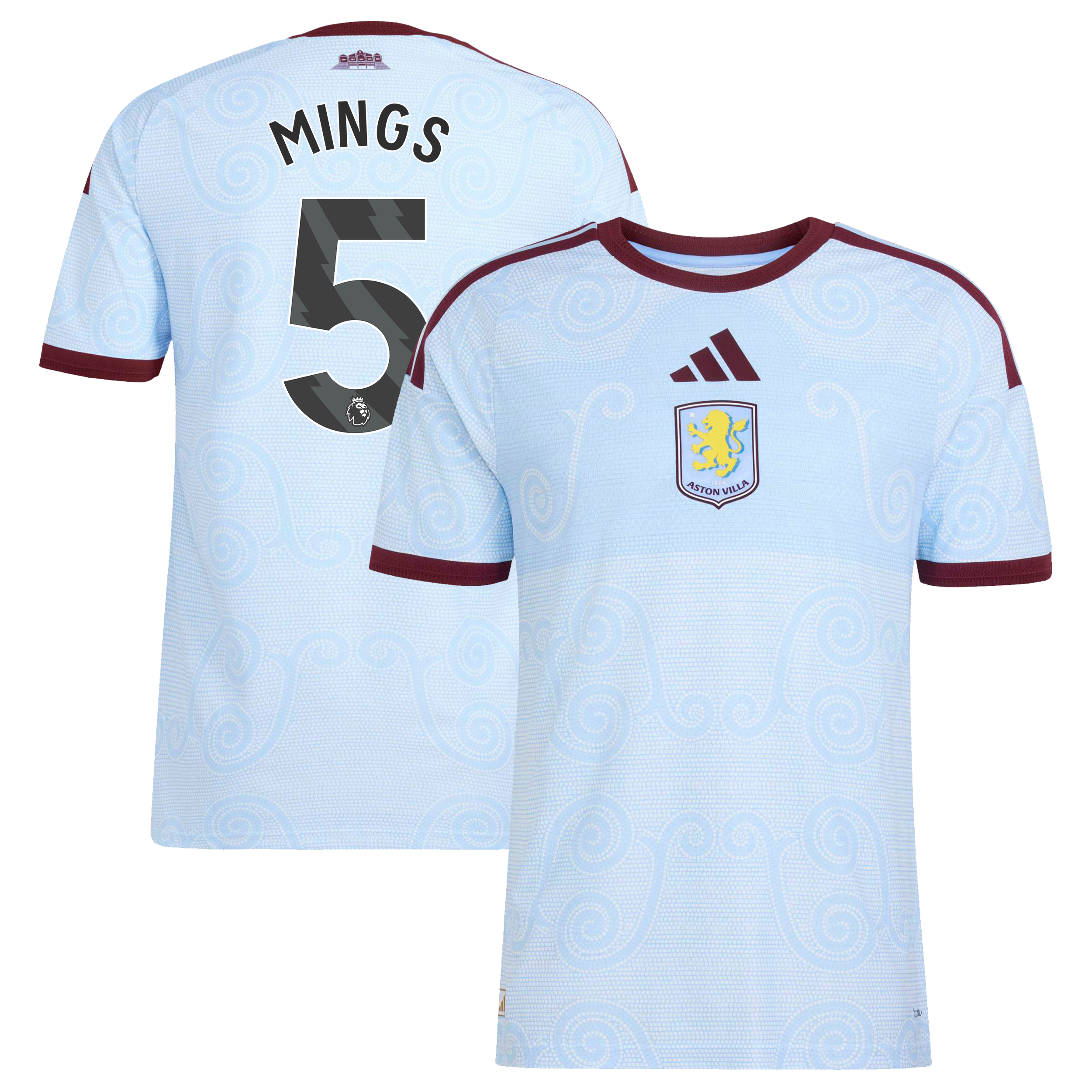 Aston Villa adidas Third Authentic Shirt 2026-27 with Mings 5 printing, , rebel_hi-res