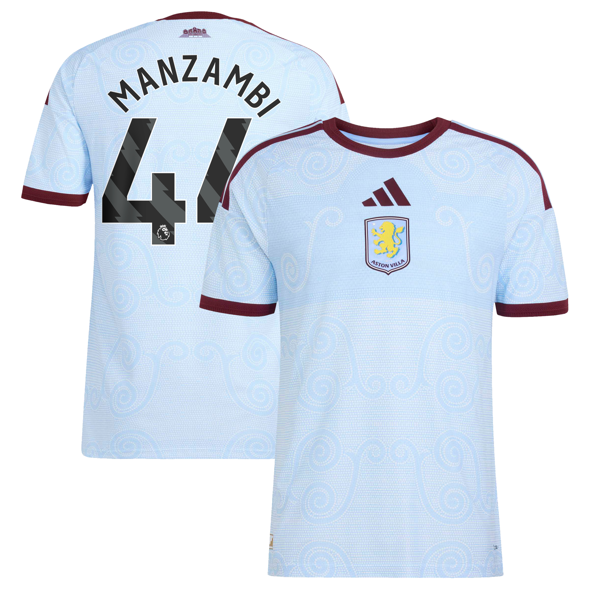 Aston Villa adidas Third Authentic Shirt 2026-27 with Manzambi 44 printing, , rebel_hi-res
