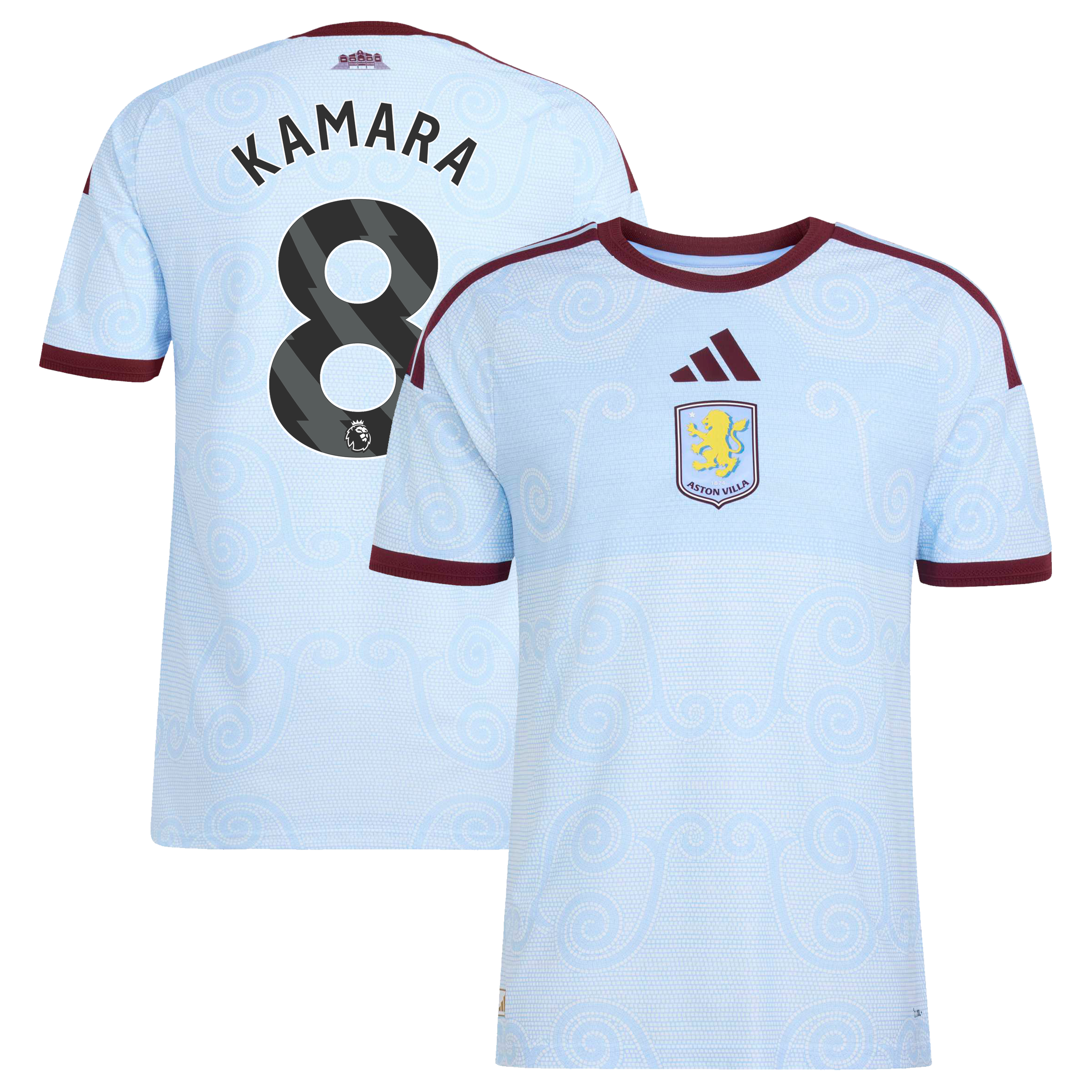 Aston Villa adidas Third Authentic Shirt 2026-27 with Kamara 8 printing, , rebel_hi-res