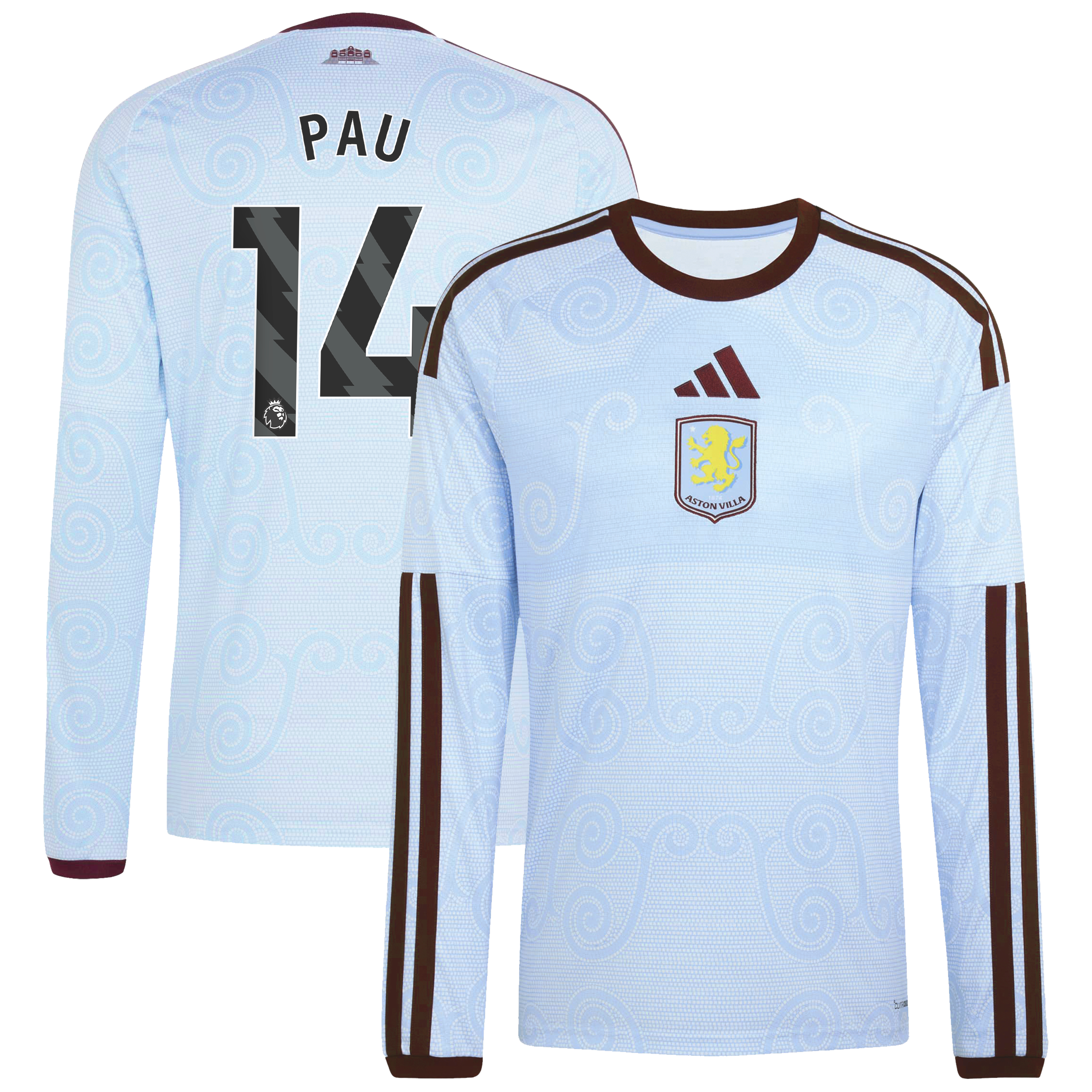 Aston Villa adidas Third Shirt 2026-27 - Long Sleeve with Pau 14 printing, , rebel_hi-res