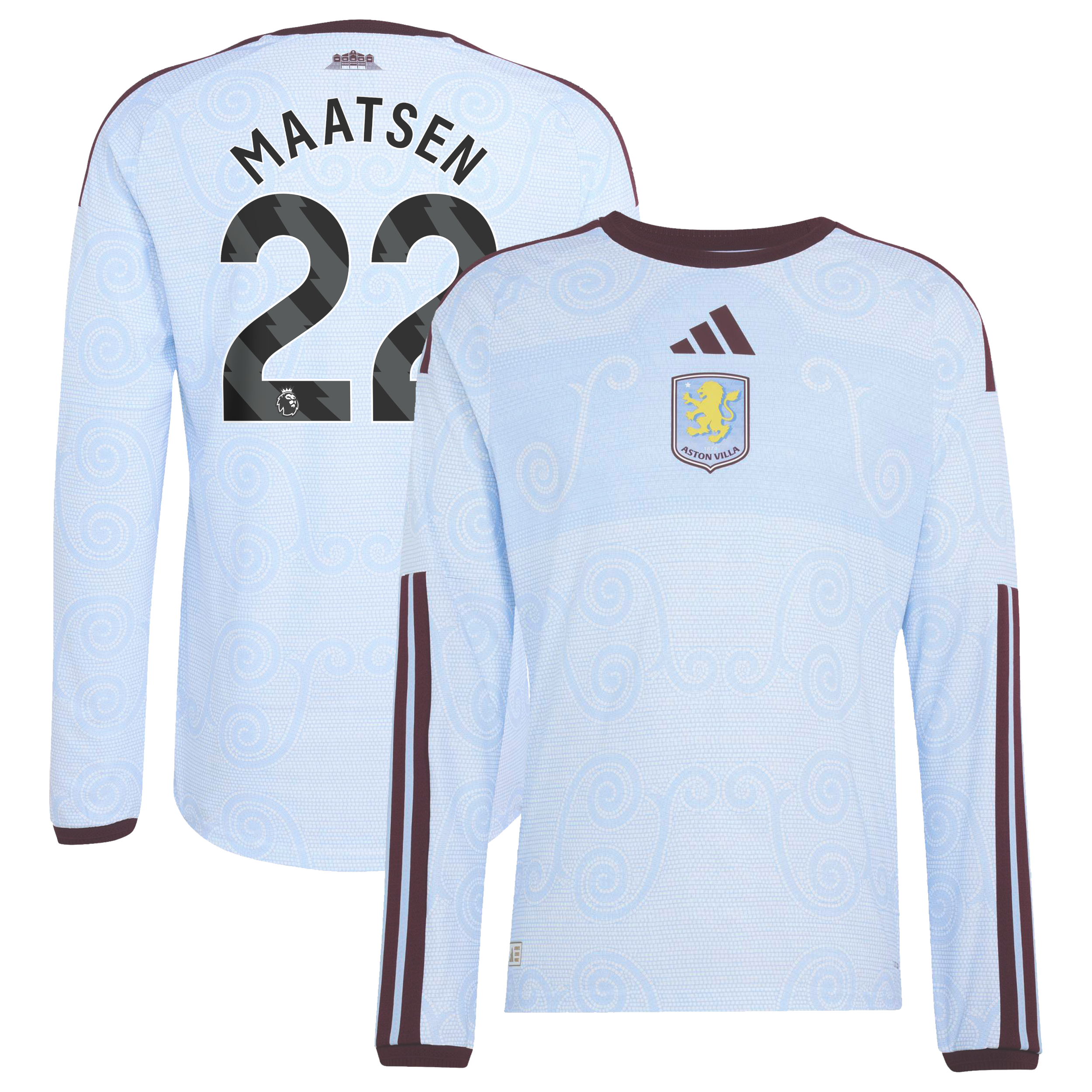 Aston Villa adidas Third Authentic Shirt 2026-27 - Long Sleeve with Maatsen 22 printing, , rebel_hi-res